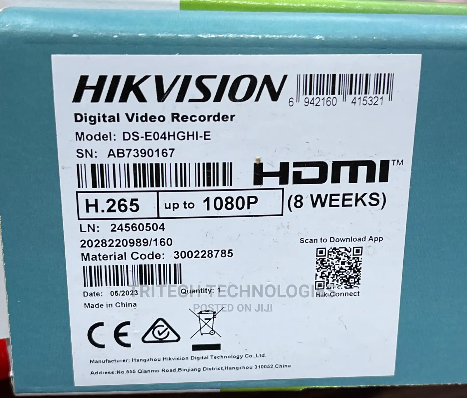 Hikvision 4ch DVR 2mp EDVR (1080P) With 1tb SSD HDD