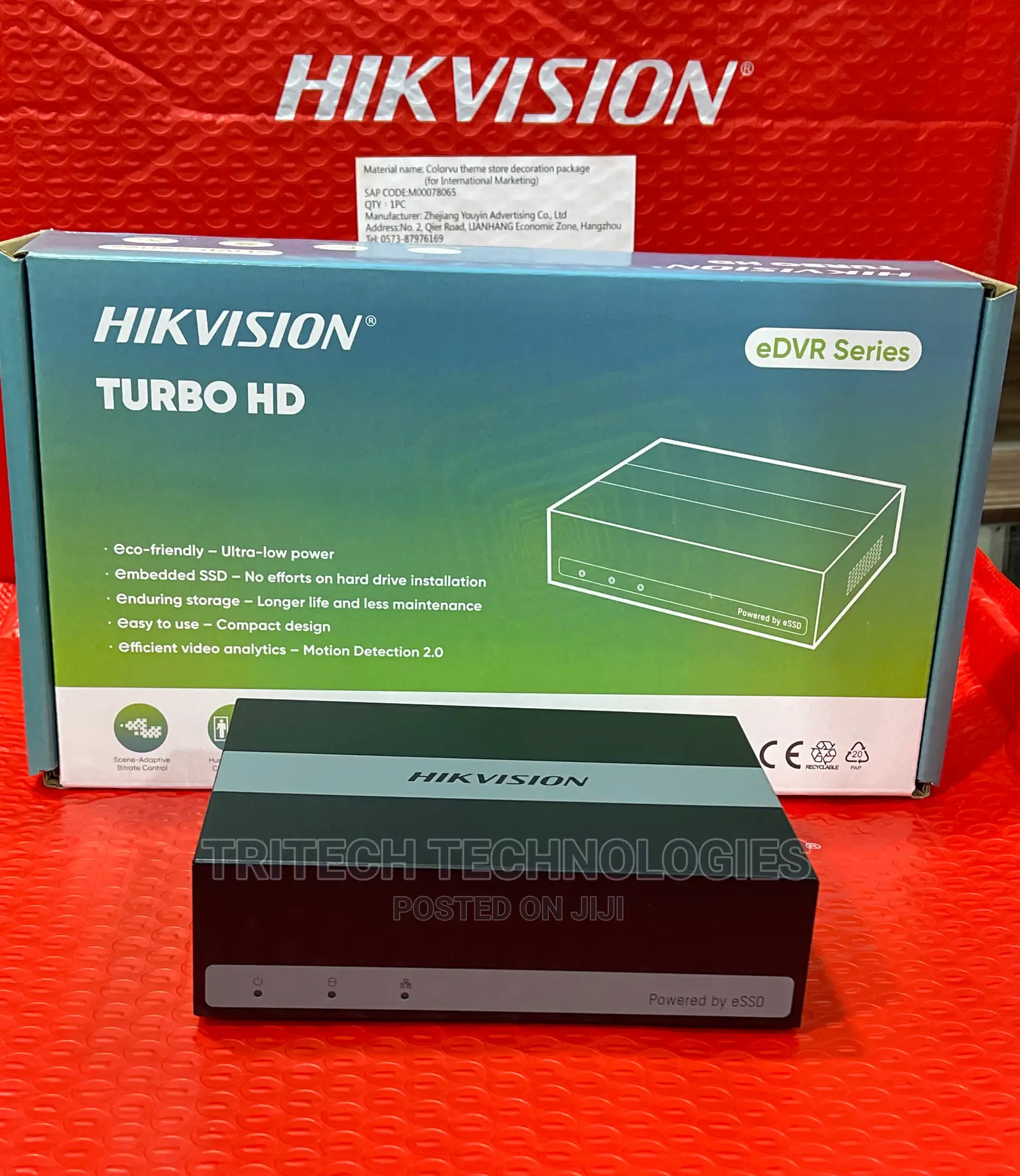 Hikvision 4ch DVR 2mp EDVR (1080P) With 1tb SSD HDD