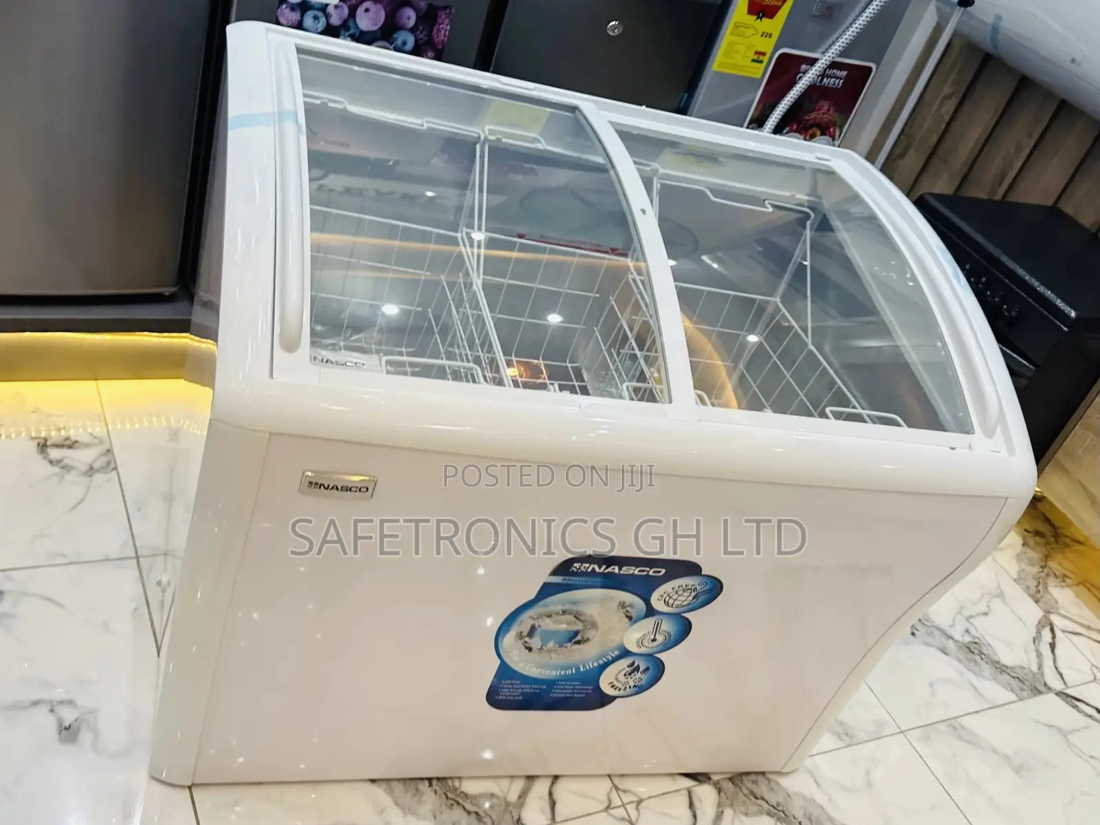 Nasco Ice Cream Display Fridge 350 Liters Adjustable