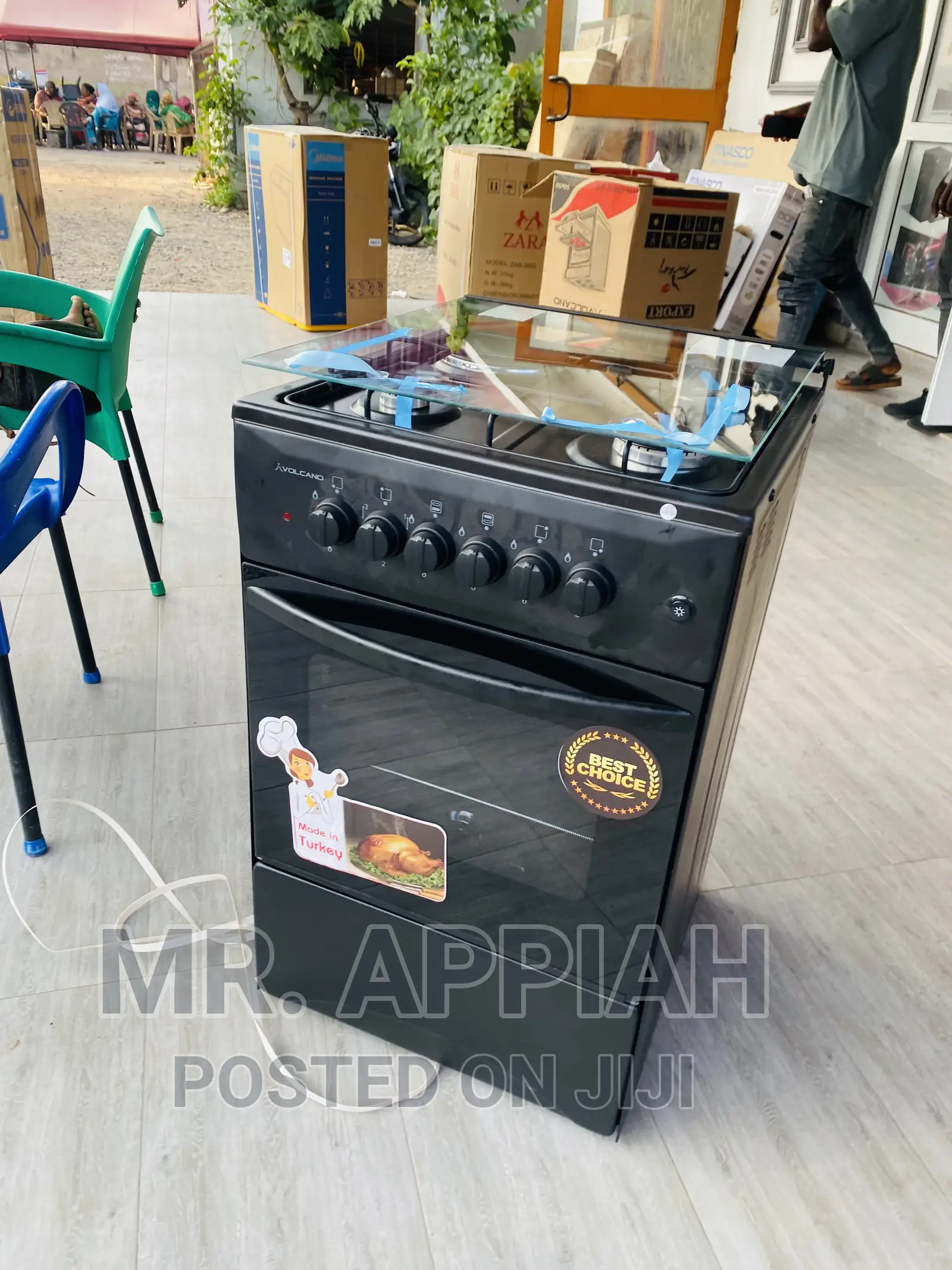 Quality Volcano 3gas + 1 Electric Cooker With Oven(Black)
