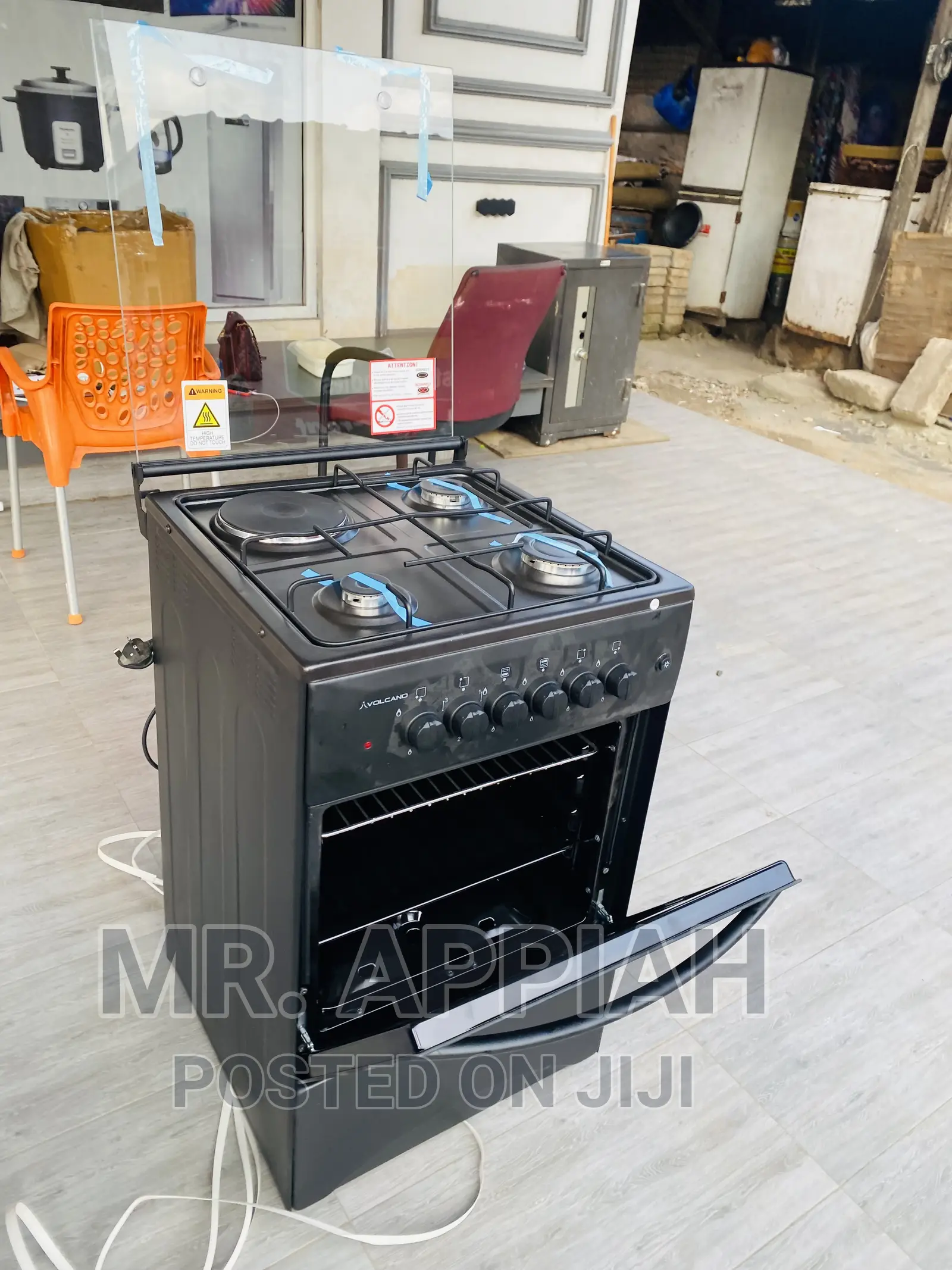 (Black)Original Volcano1 Electric Cooker With 3 Gas Cooker.