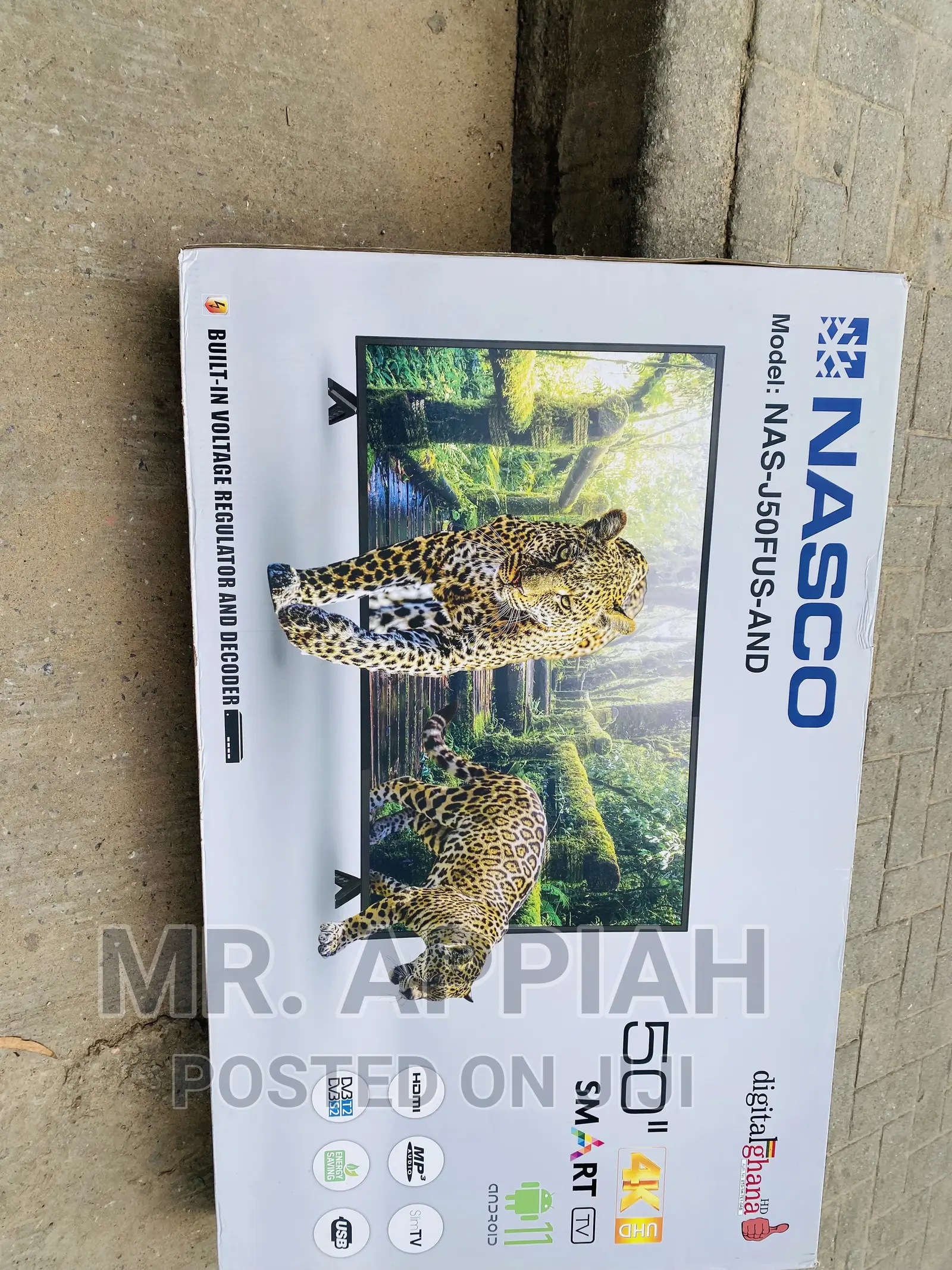 Energy and Cost Saving Nasco 50 Inch Smart Uhd Tv,Black.