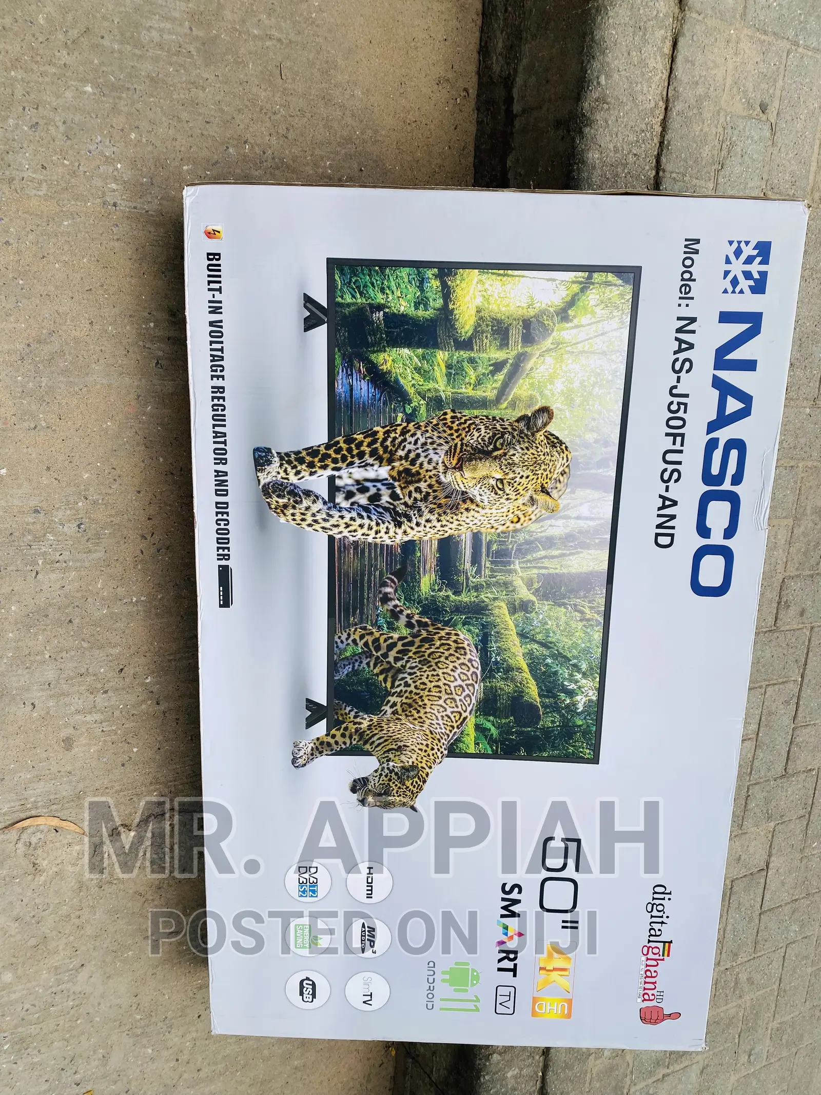 Energy and Cost Saving Nasco 50 Inch Smart Uhd Tv,Black.