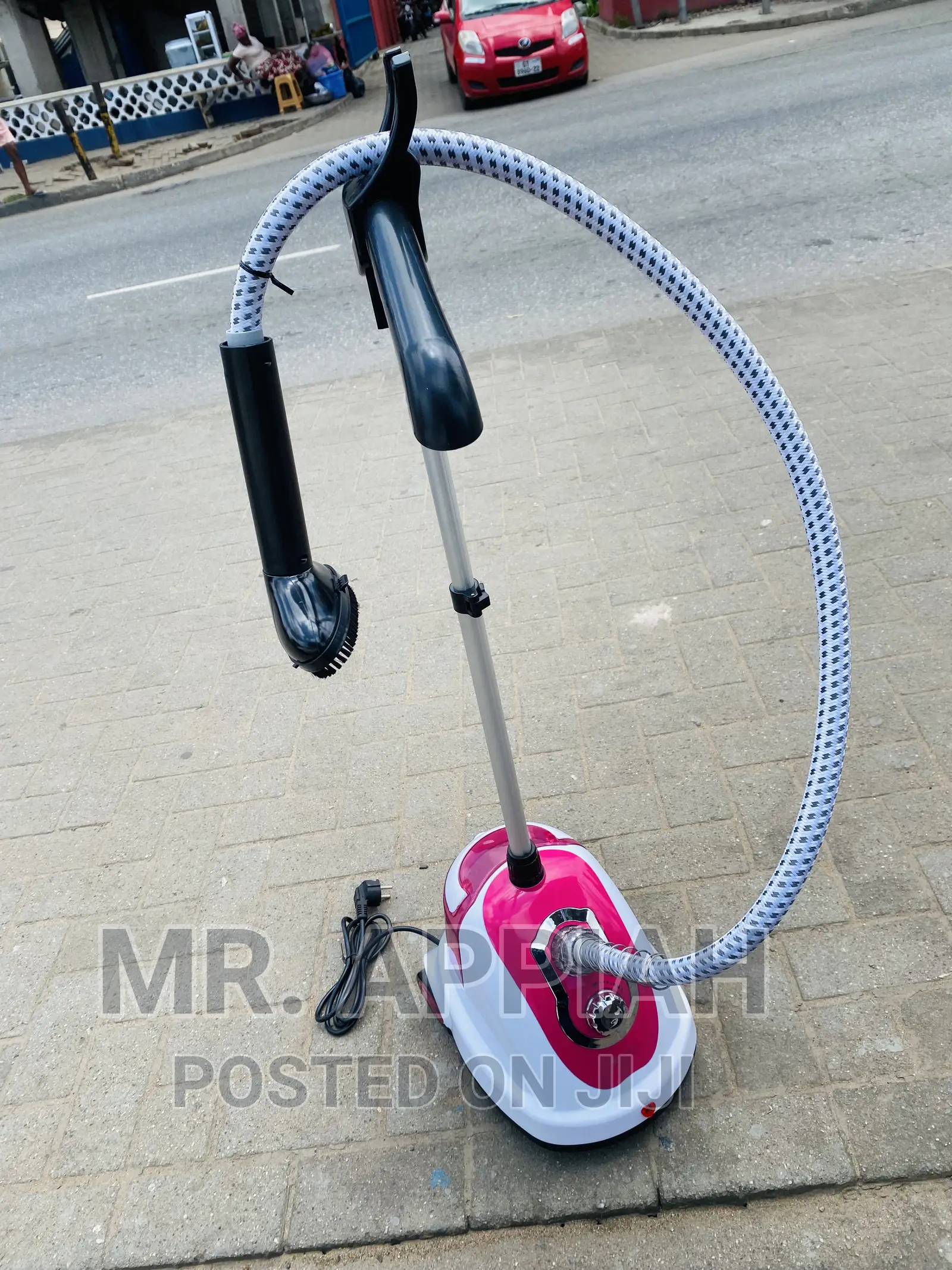 (Pink/White)Lovely  Zip Star Standing Garment Steamer