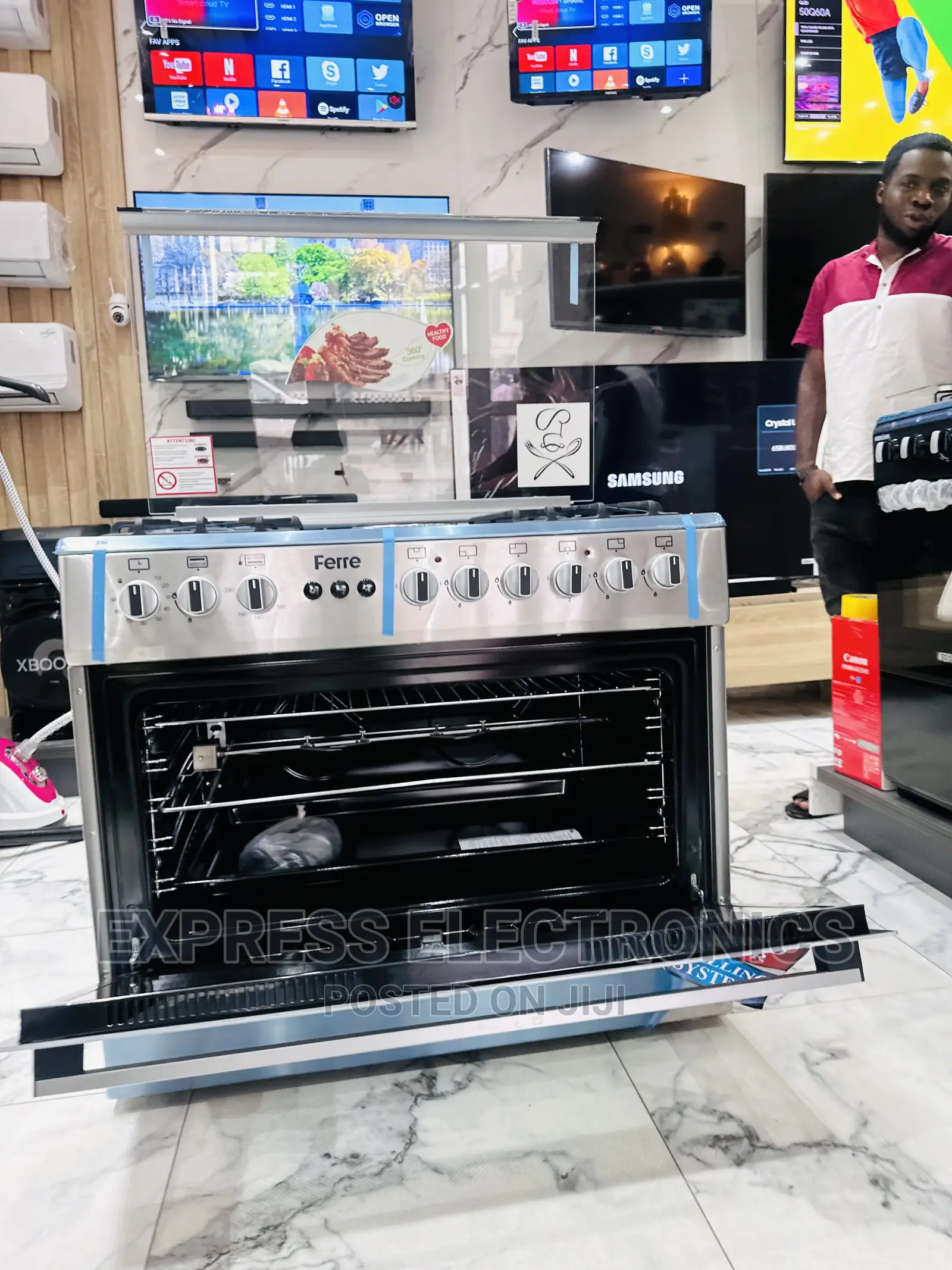 Unique Design Sliver Auto Ignition 4+2 Cooker Oven Grill