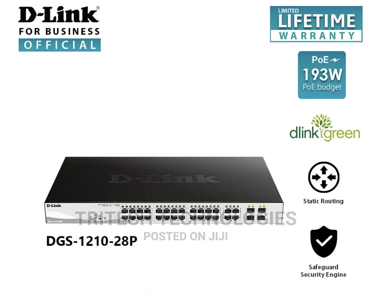 D-Link 28-Port Gigabit Smart Managed Switch DGS-1210-28P