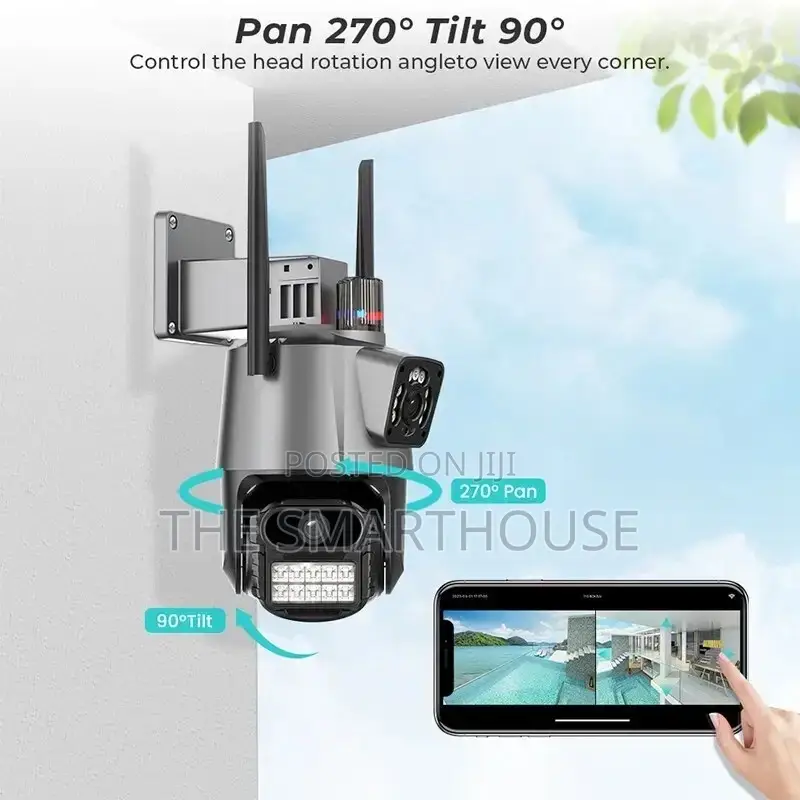 Smart Dual Lens CCTV Camera (Wired and Wireless)