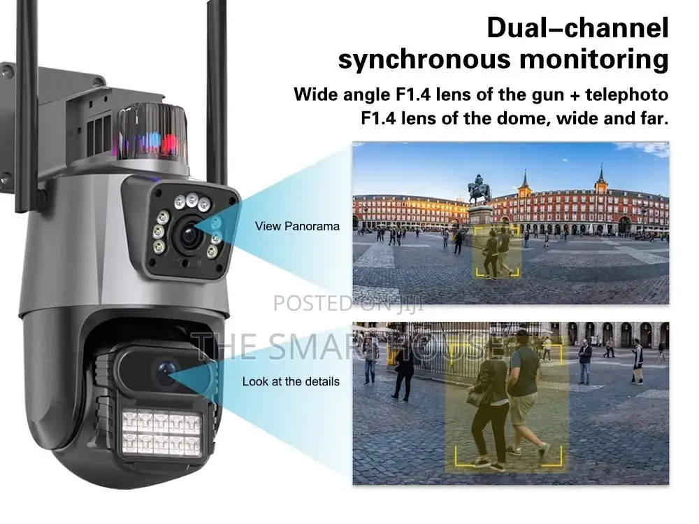 Smart Dual Lens CCTV Camera (Wired and Wireless)