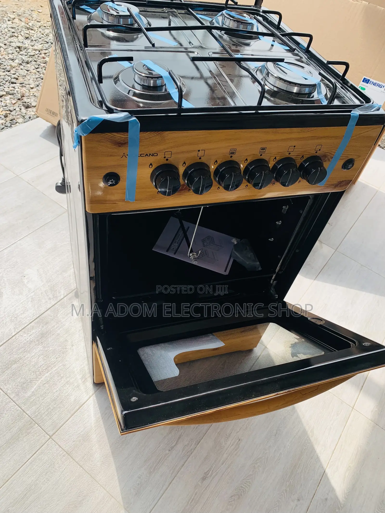 Pick Fresh Volcano 4B Light Wooden Gas Cooker With Grill