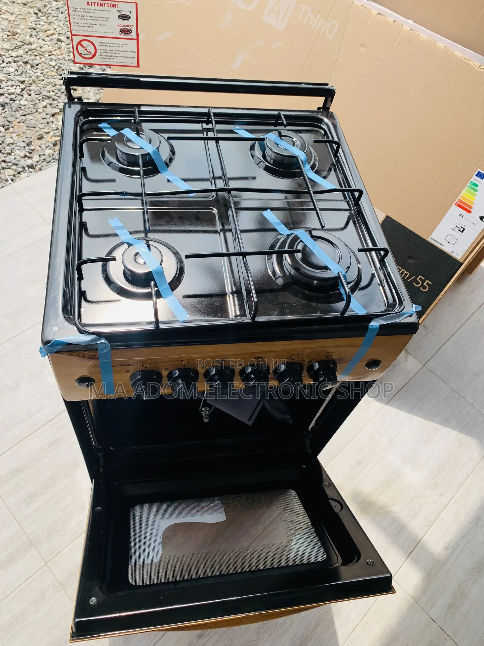 Pick Good Volcano 4B Light Wooden Gas Cooker With Grill