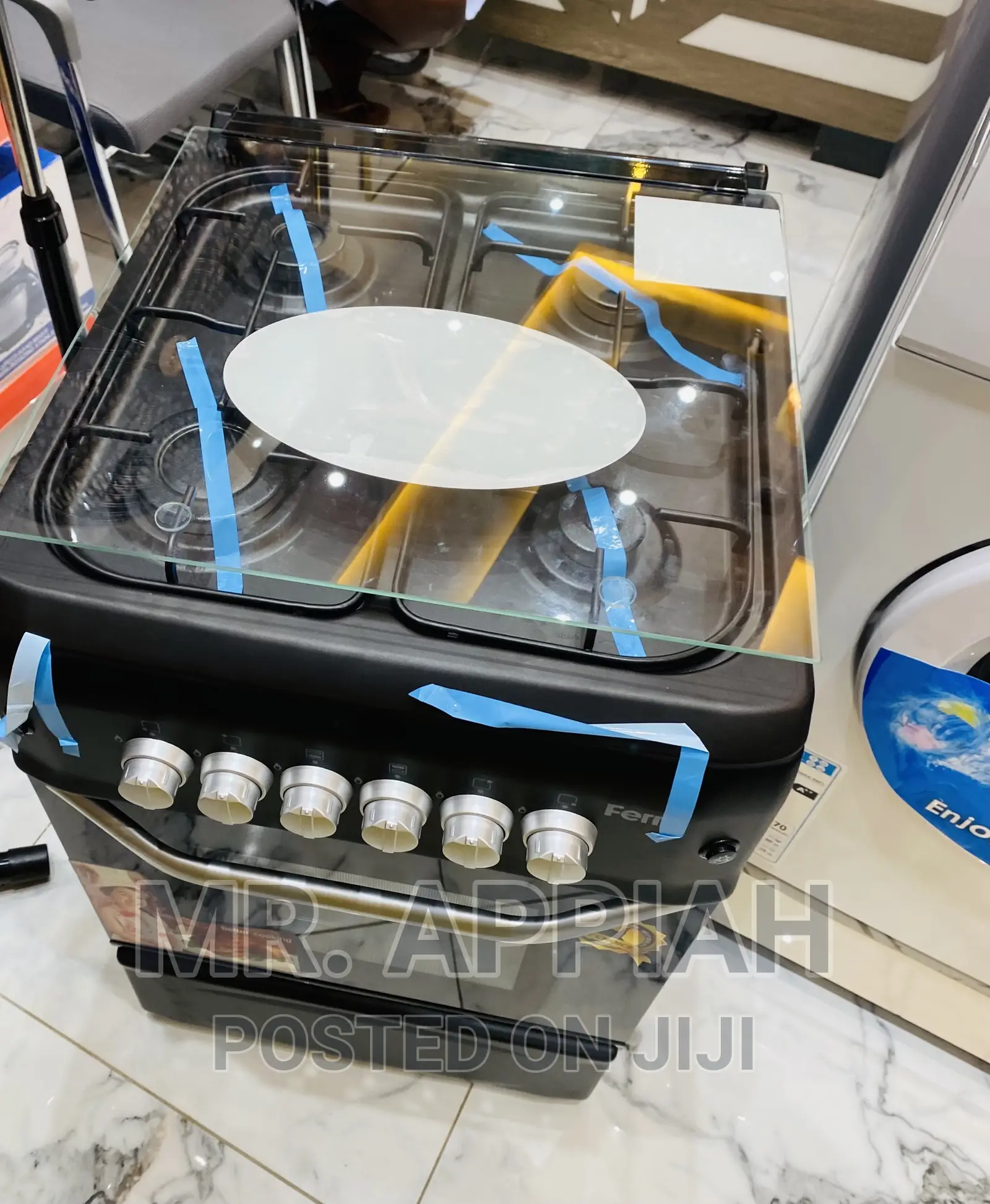 Original Ferre 4 Gas Cooker With Oven Grill(Black)50x55 