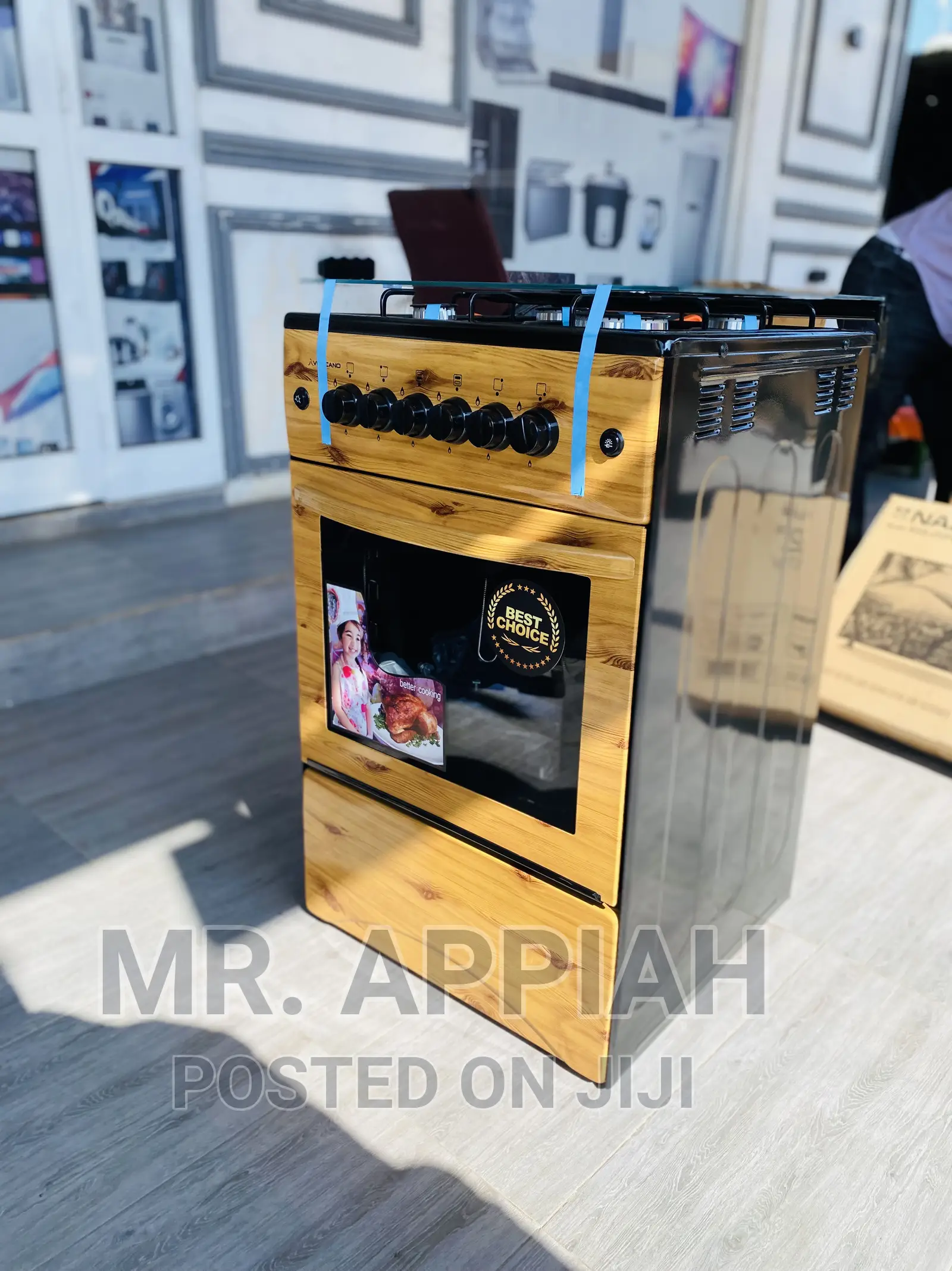 Fabulous Volcano 4gas Cooker🍁With Oven Ignition(Lightwooden)