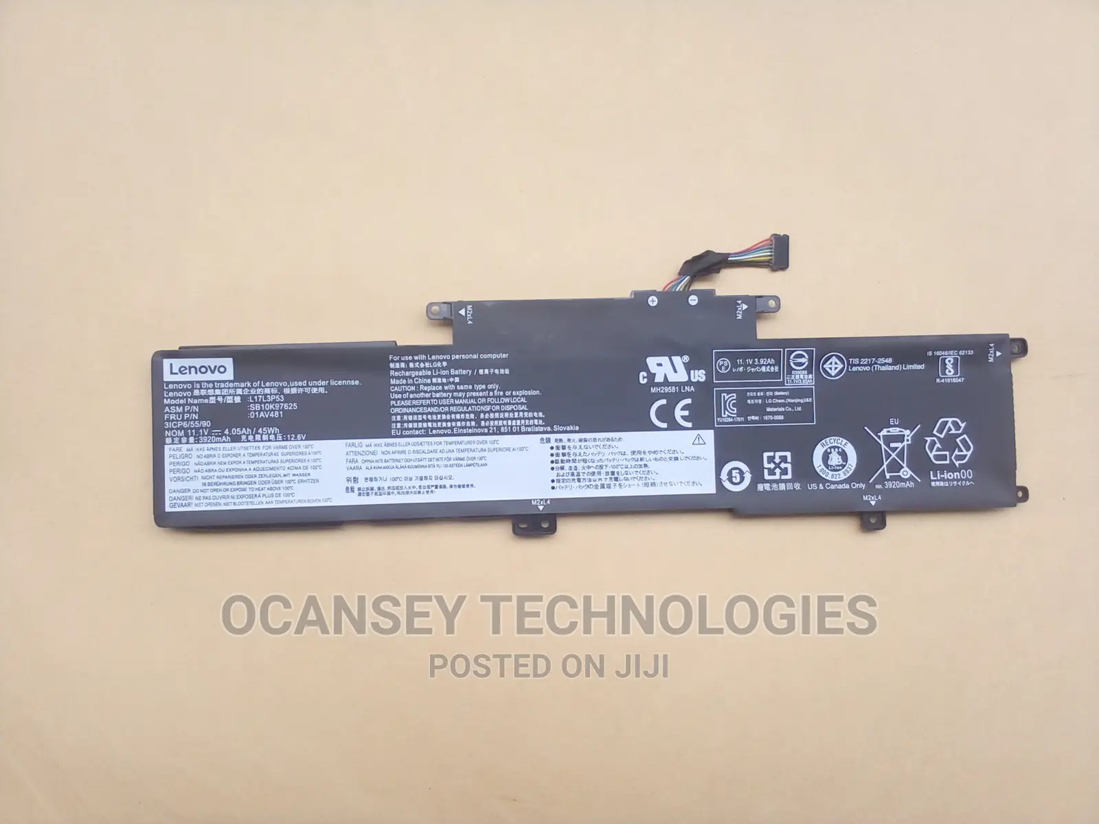Original Lenovo L380 Battery for L17m3p55, 01av483