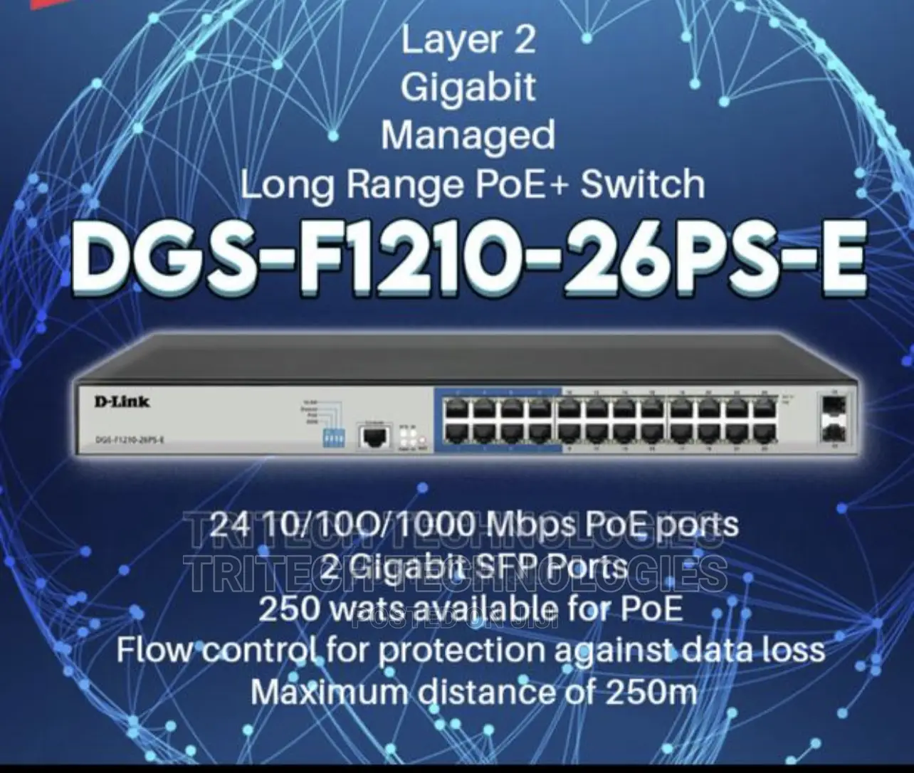 D-link 24port DGS-F1210-26PS-E Poe Smart Switch (Managed)