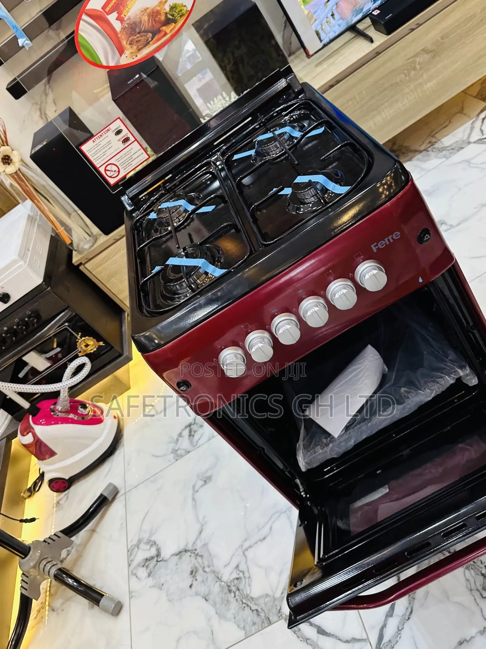 Red Ferre 4 Gas Burner Oven With Grill 50x55 Cooker