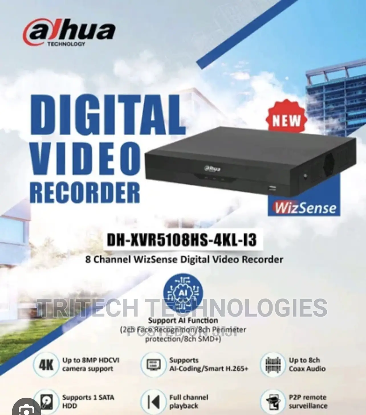 Dahua DVR 8ch 5mp Xvr5108hs-4kl-13 1hdd