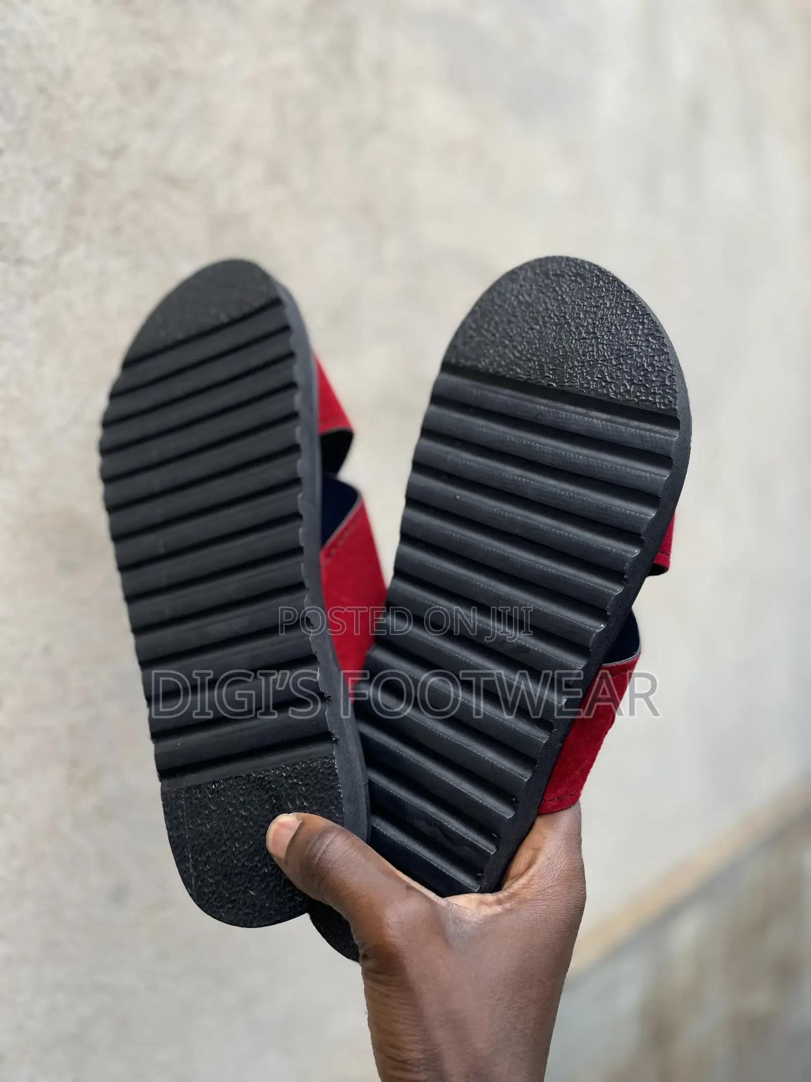 Red Suede Heavy Chunk Slipper
