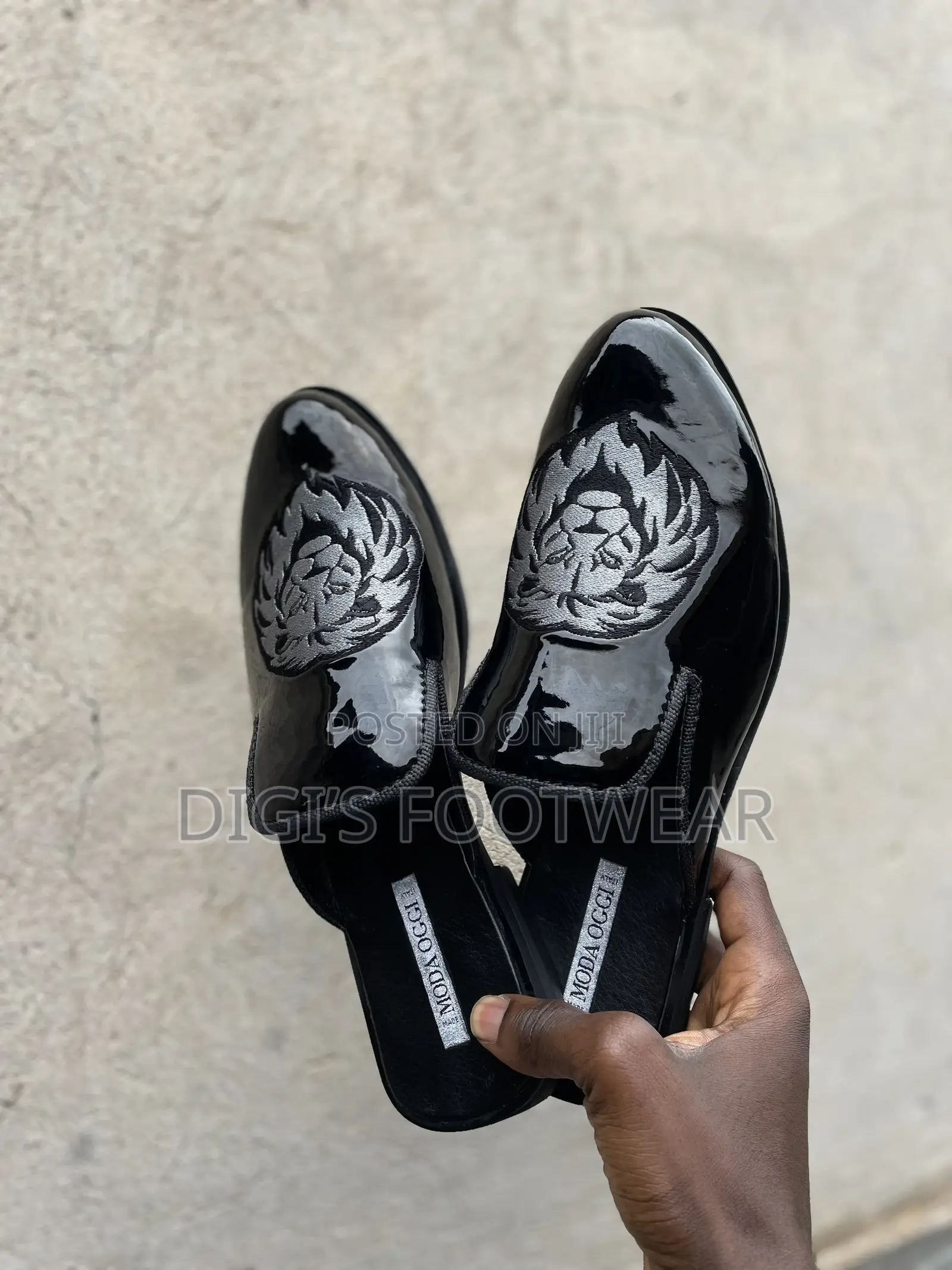 Black Embroidered (Mirror) Half Shoe
