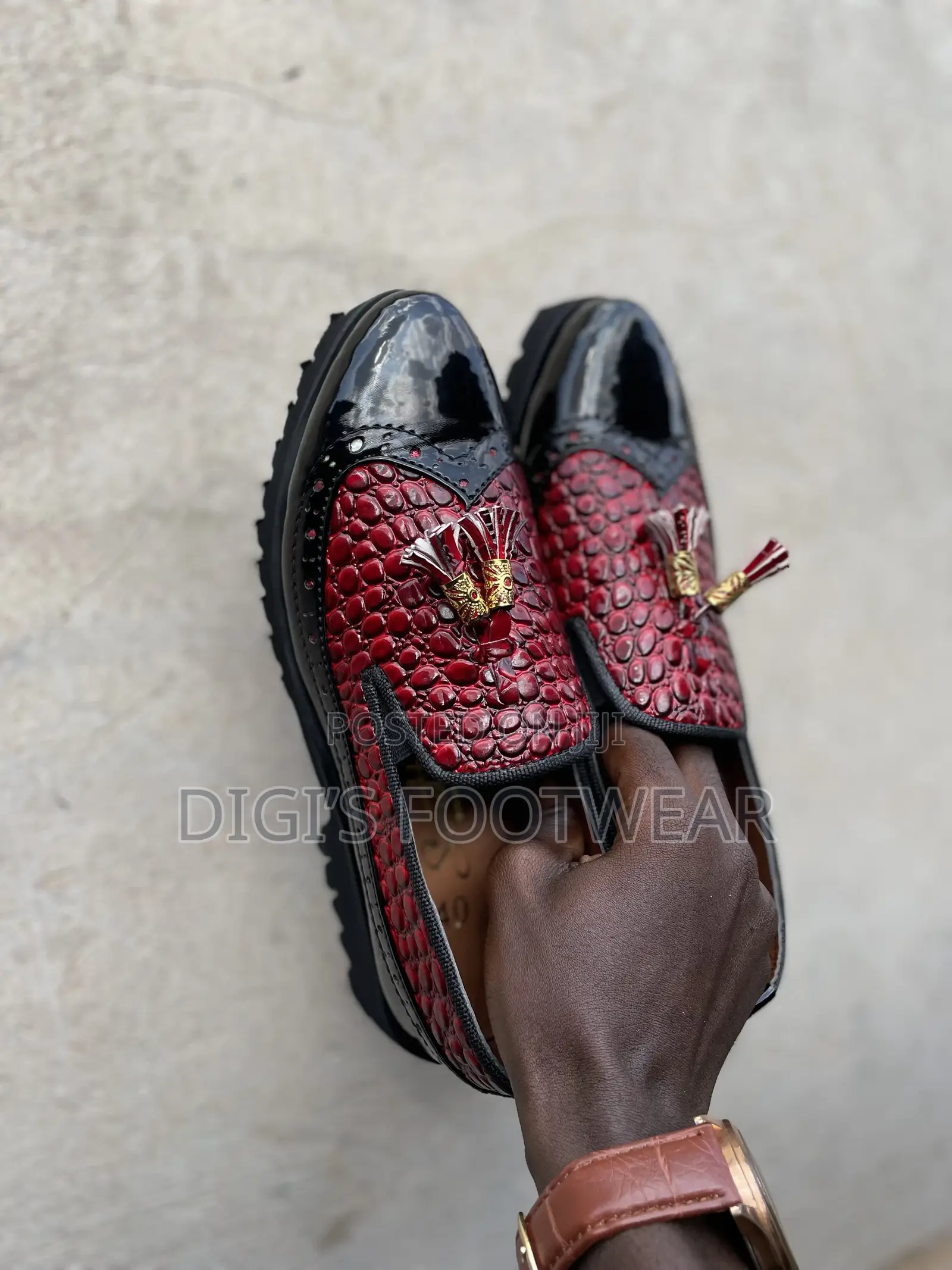 Red and Black Leather Shoe