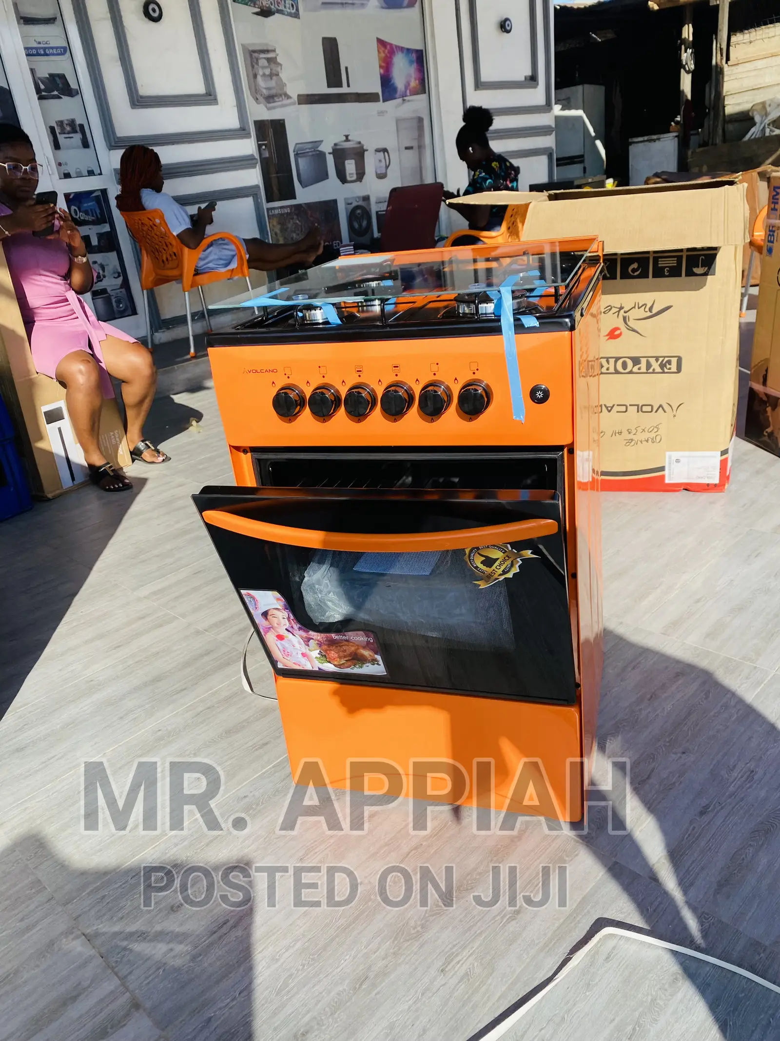 Volcano 50x50 4 Burner Works Faster(Orange)With Oven 