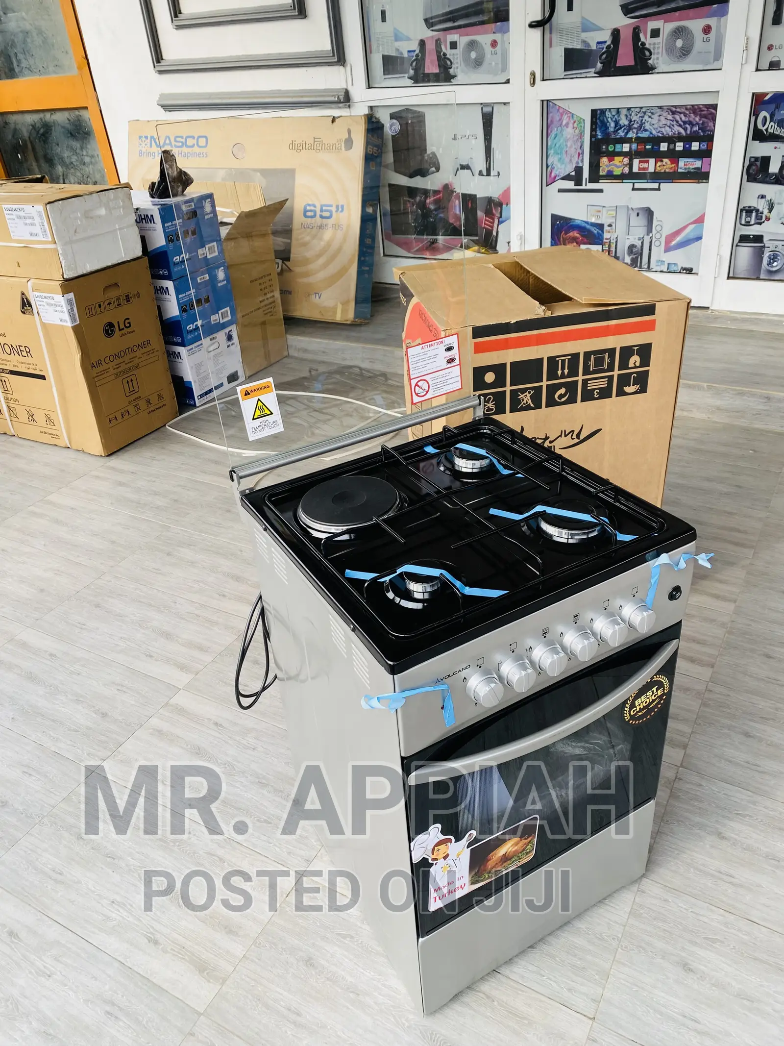 Quality Volcano 3 + 1 Burner(Gray)With Oven and Grill.