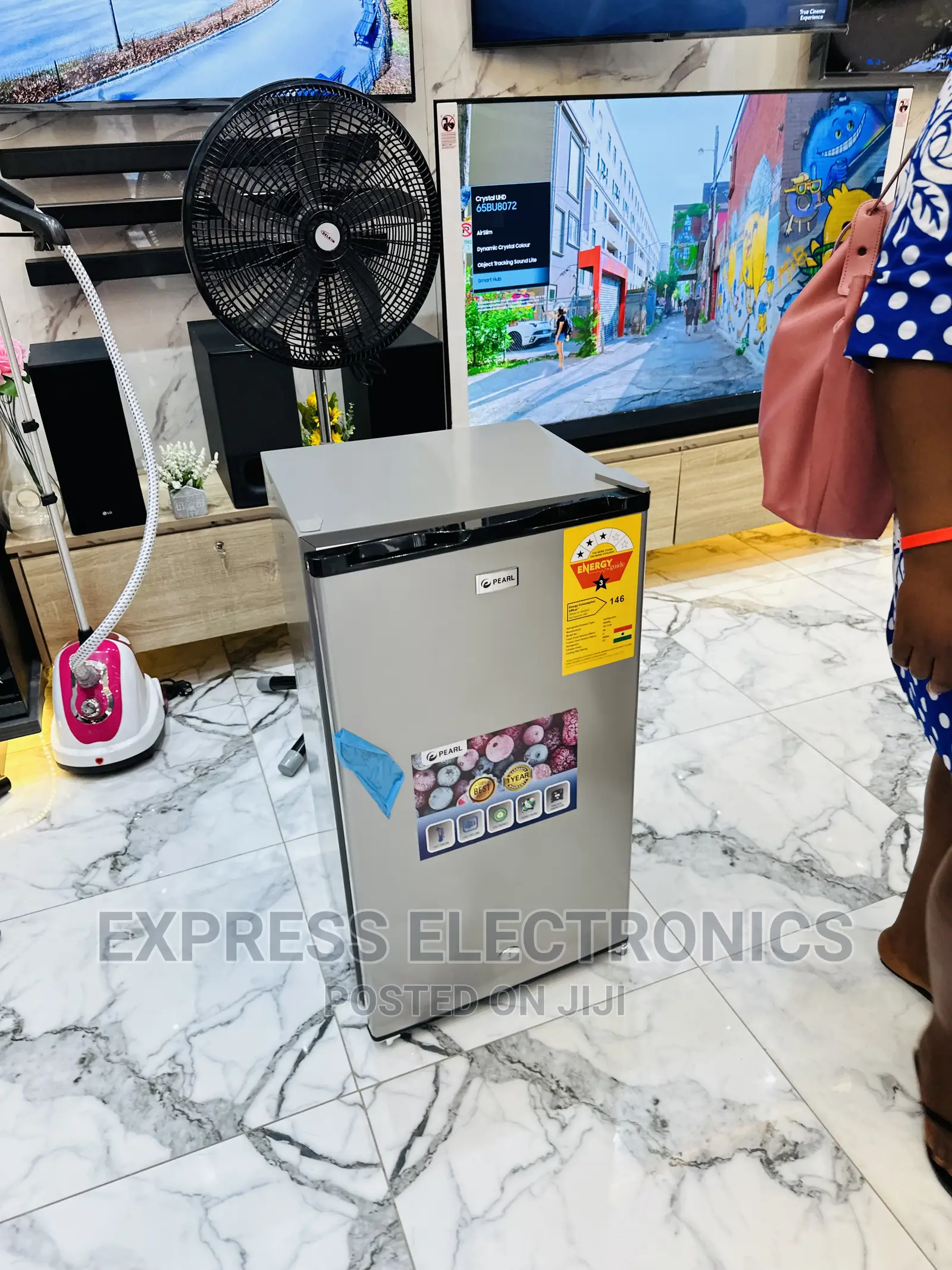 Pearl Fast Cooling Grey Table Top Fridge 80L Single Door