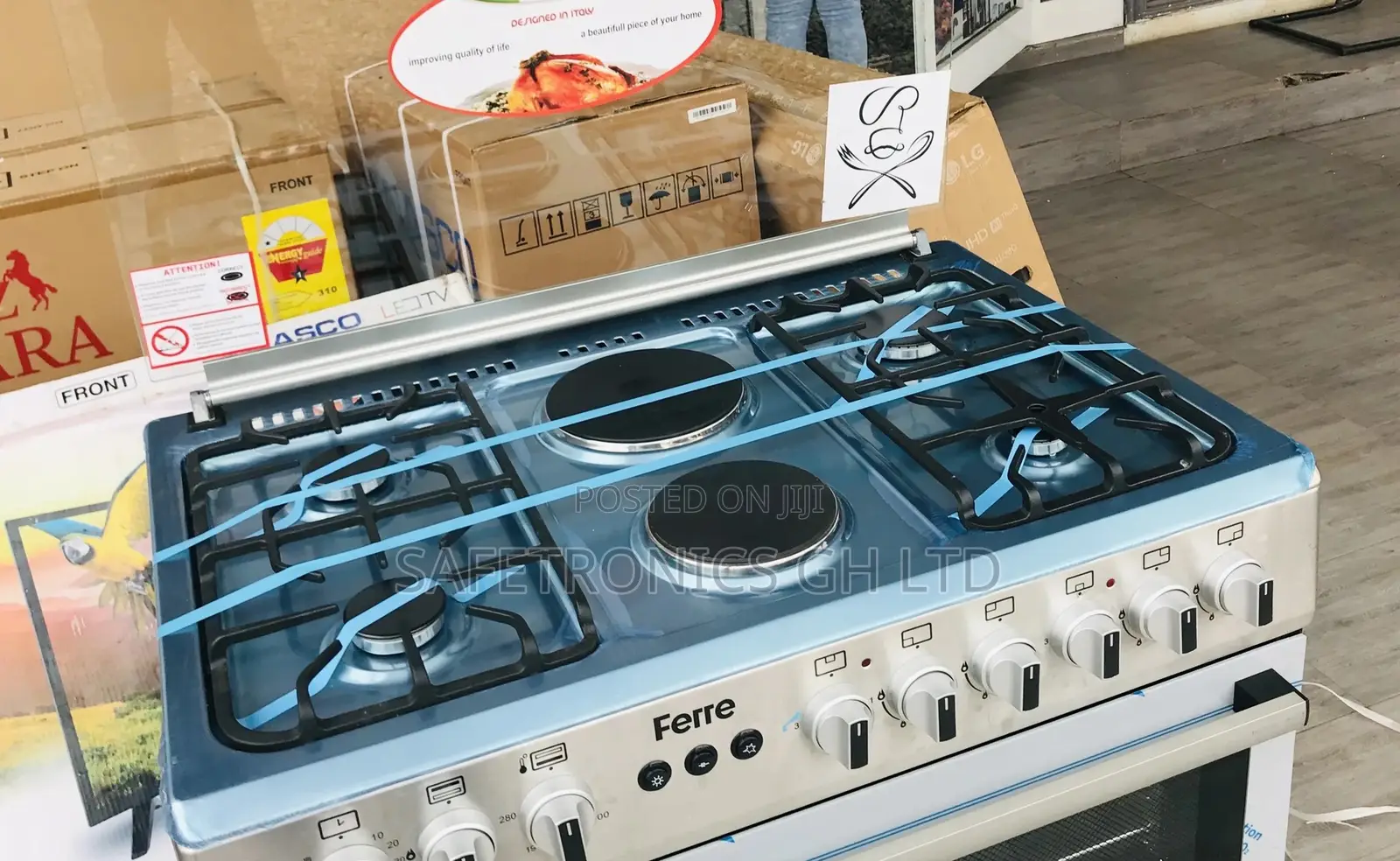 Sealed 2 Electric 4 Gas Burner Ferre Oven With Grill 60x90