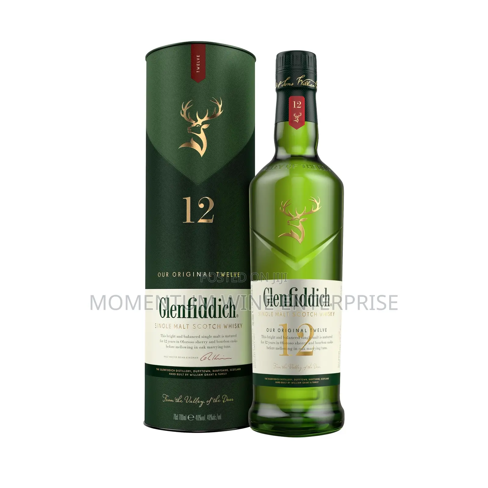 Glenfiddich 12-Year-Old Single Malt Scotch Whisky, 70cl.