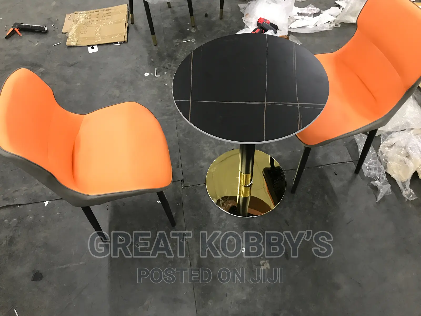 Marble Top Outdoor Table With 2 Chairs