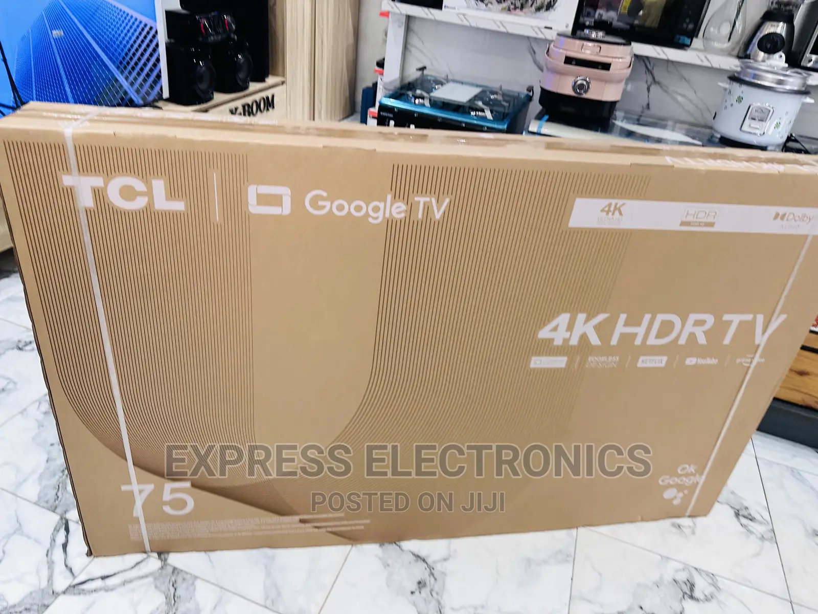 Elegant Black Slim UHD Android 75”P635 TCL