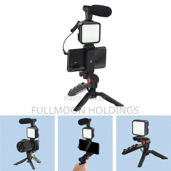 Phone Vlog Video Kit With Adjustable Tripod/ Stabilizer