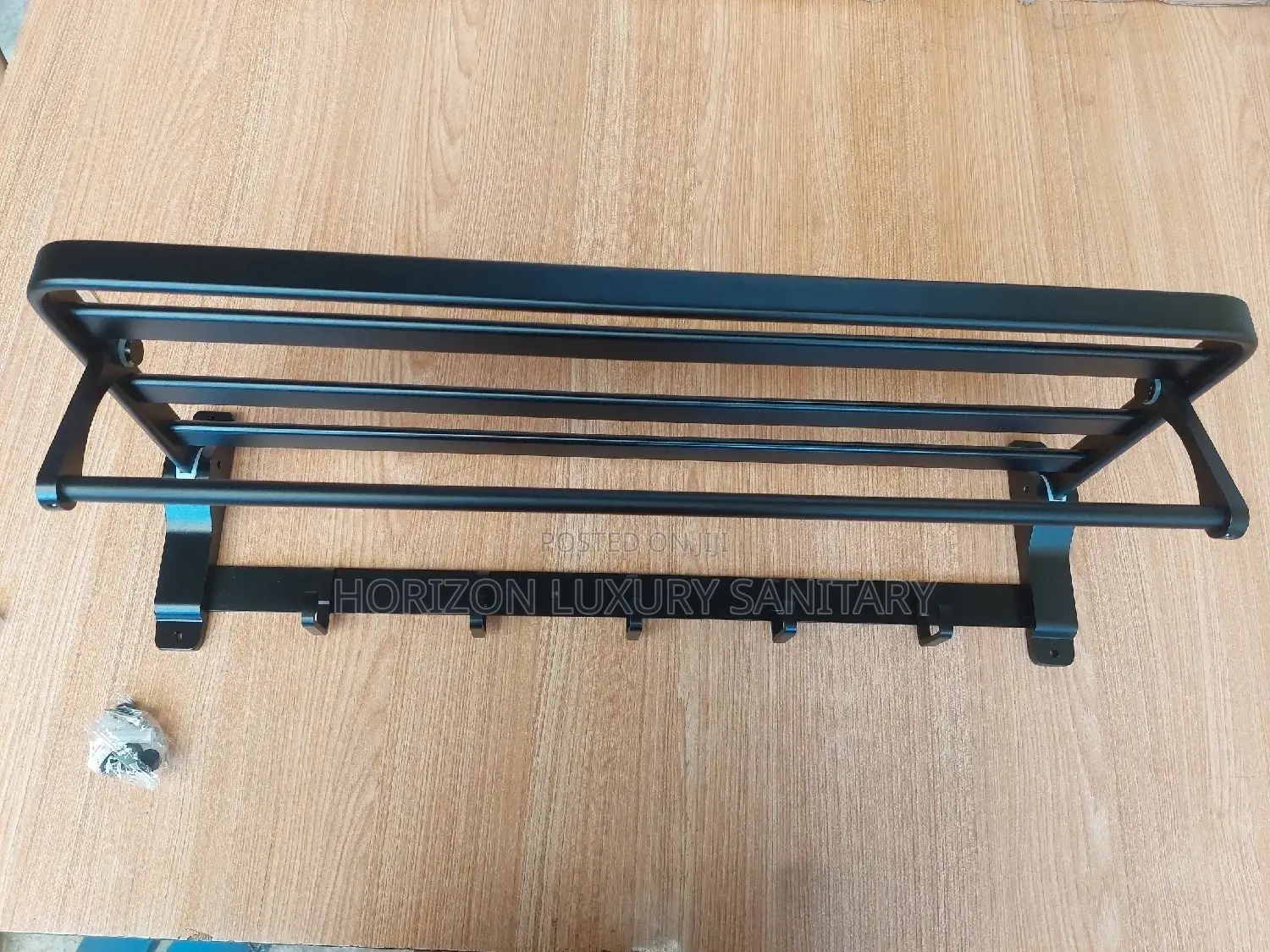 Folding Black Stainless Steel Multi Towel Rack With Hook