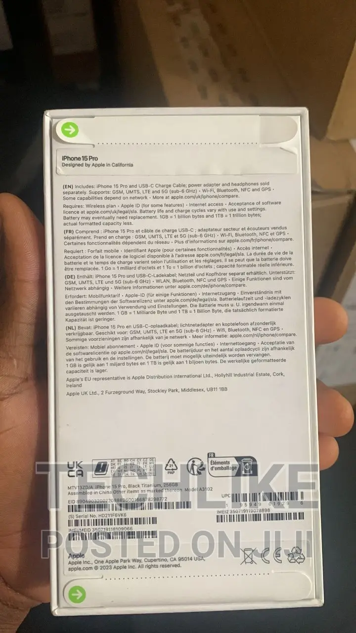 New Apple iPhone 15 Pro 256 GB Black