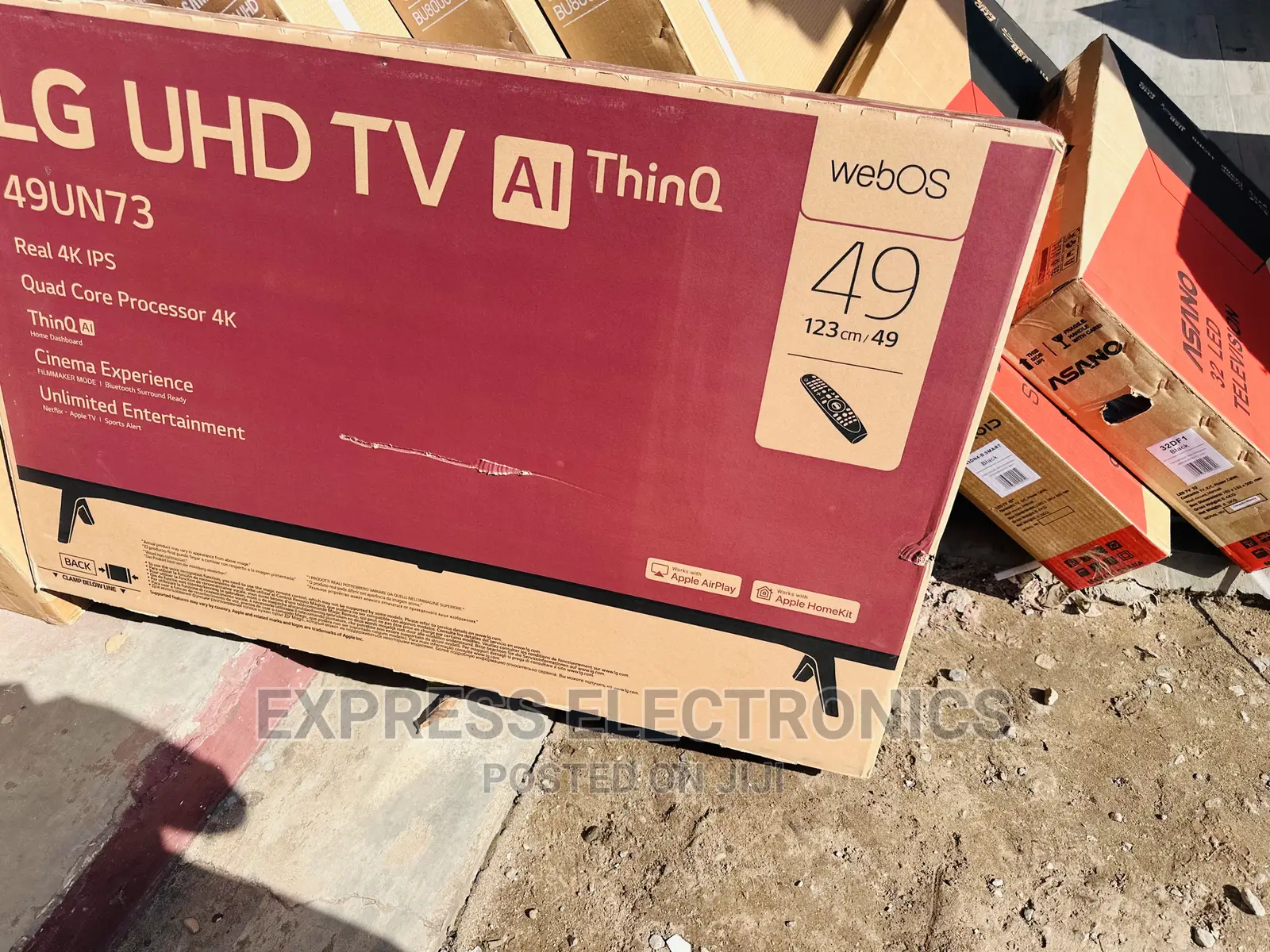 A New Slim Black UHD Smart 49”UN7340 LG Tv 
