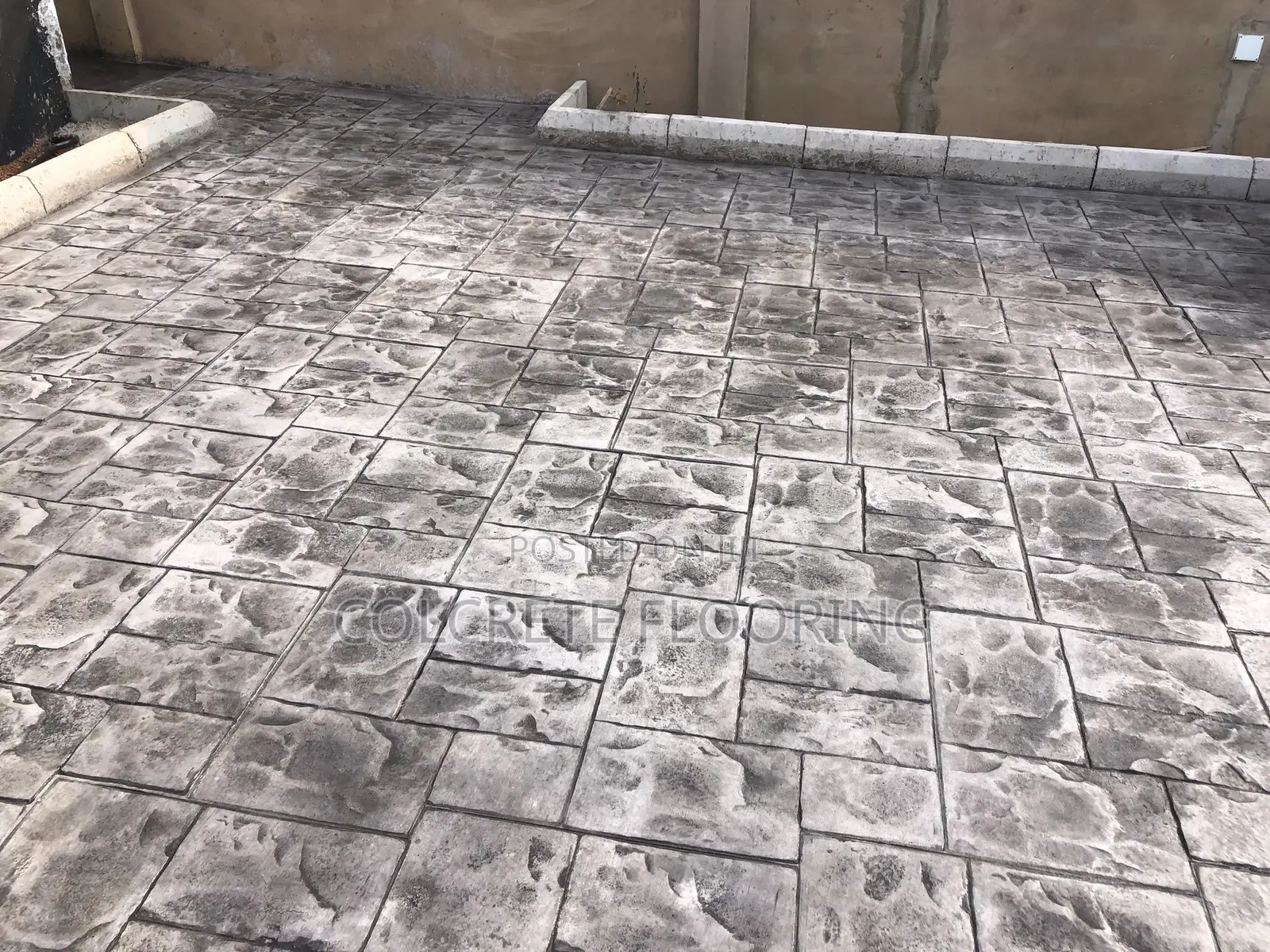 Light Grey Slate Stamped Concrete