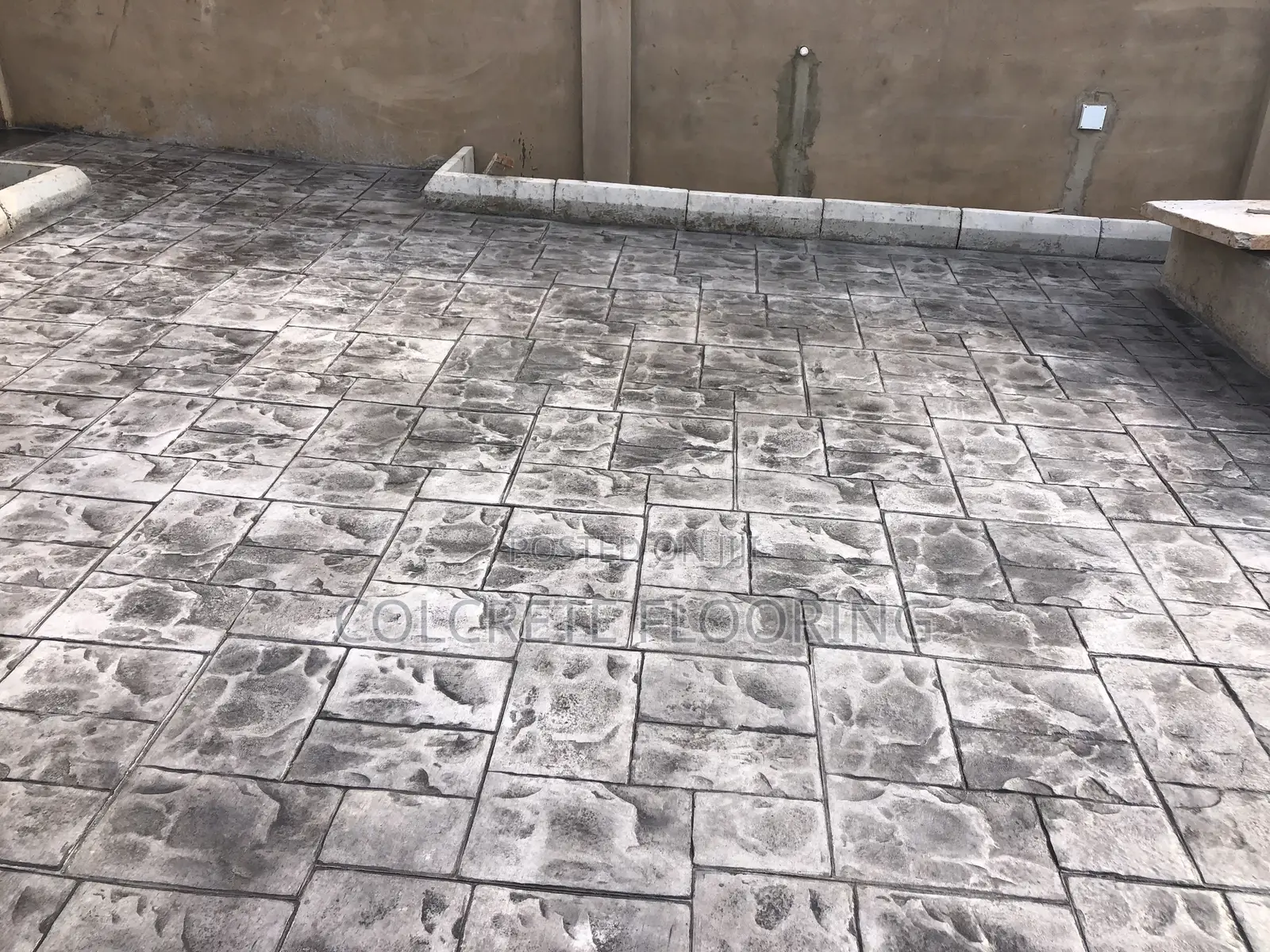 Light Grey Slate Stamped Concrete