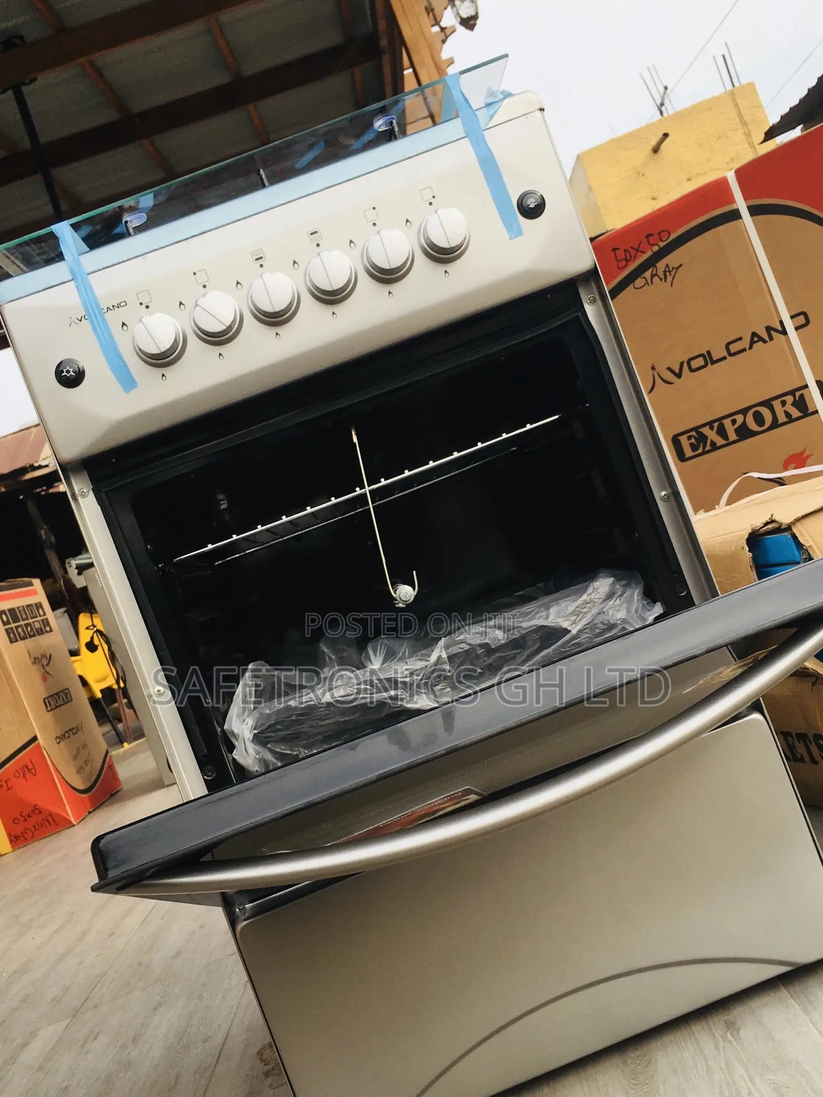 50x50 4 Gas Burner Oven With Grill Volcano Rotisserie 