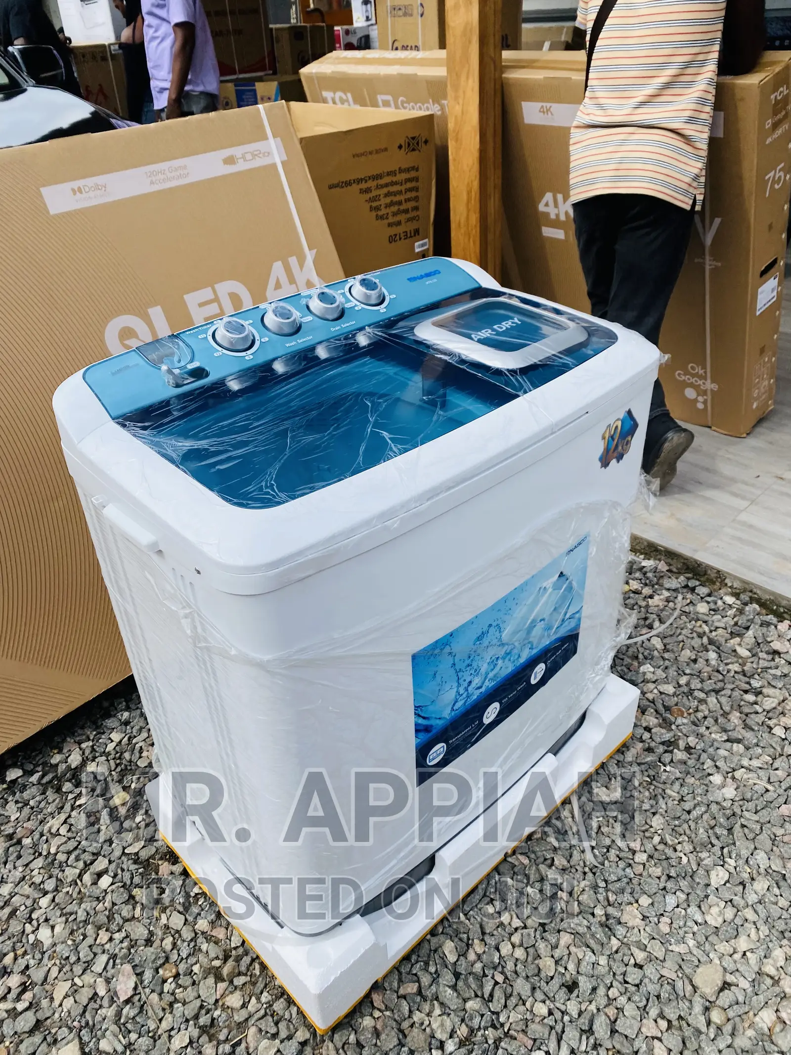 Fast Washing Nasco 10kg Spin/Dry Washing Machine(White).