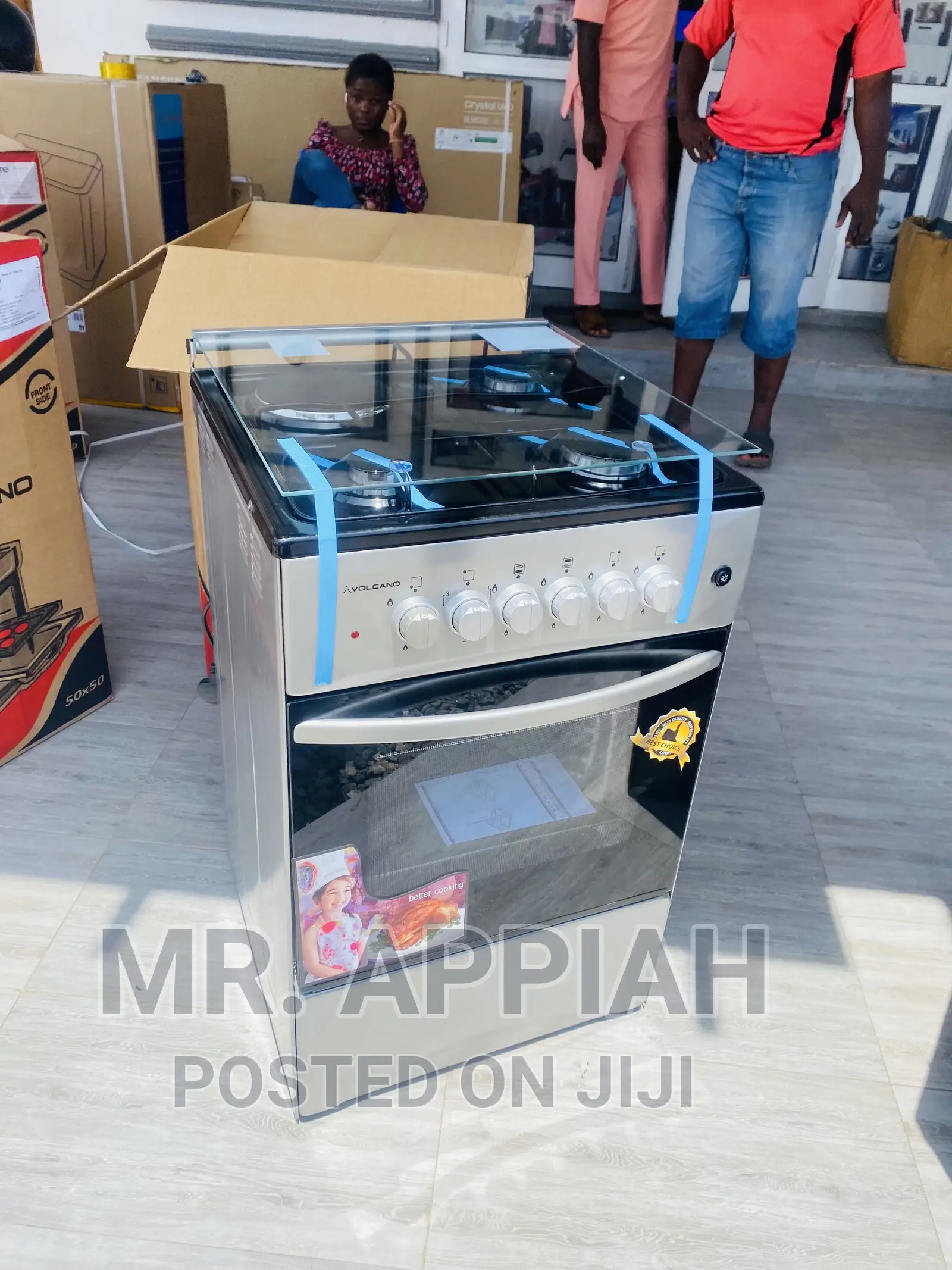 Efficient Volcano 50x50 3 Gas Burner + 1 Electric Cooker.