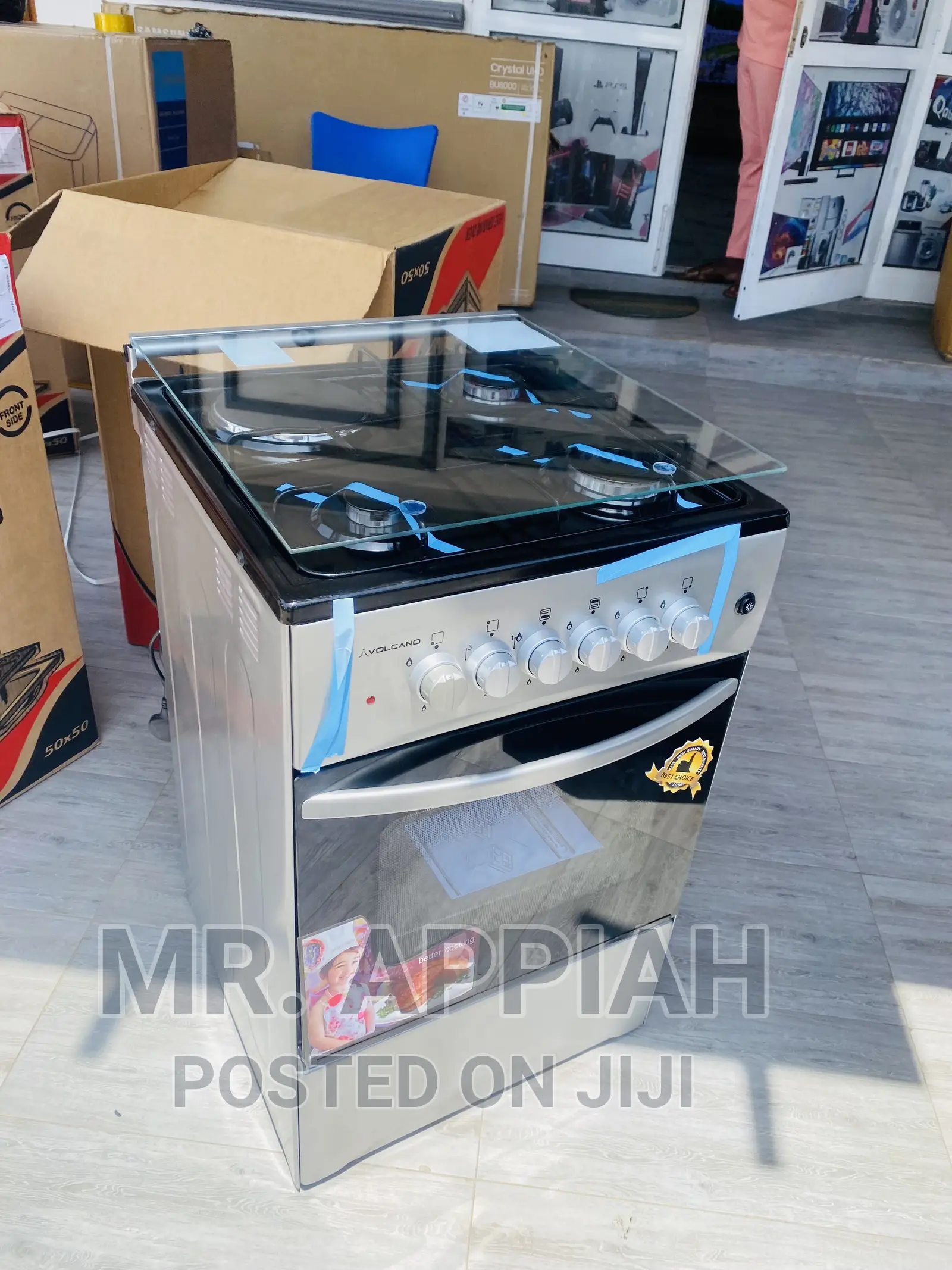 (50x55)Anti-Rust Volcano 3 Gas Burner + 1 Electric Cooker.