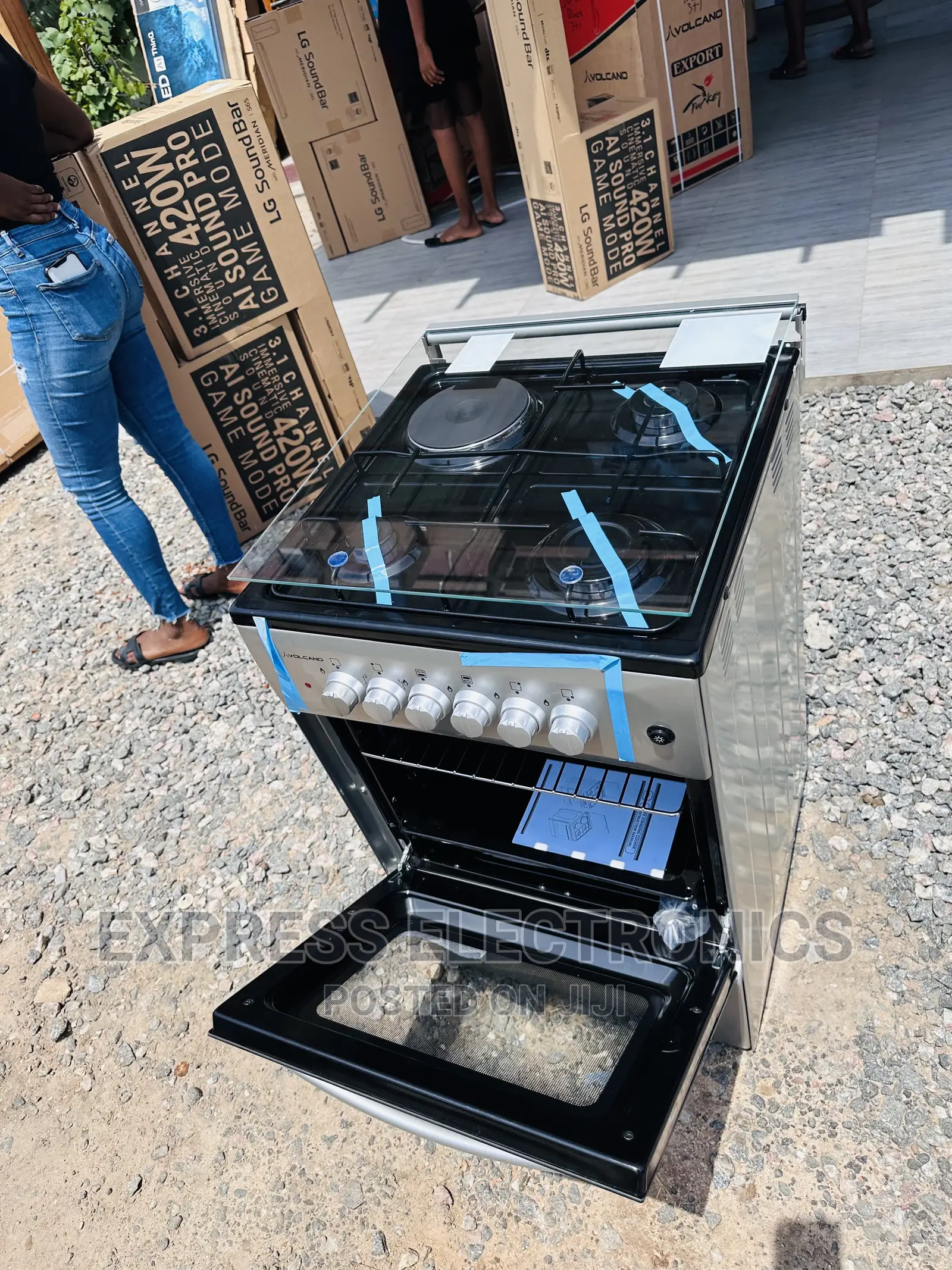 Easy Setup Gas Electric Cooker Oven 3-1 50/50