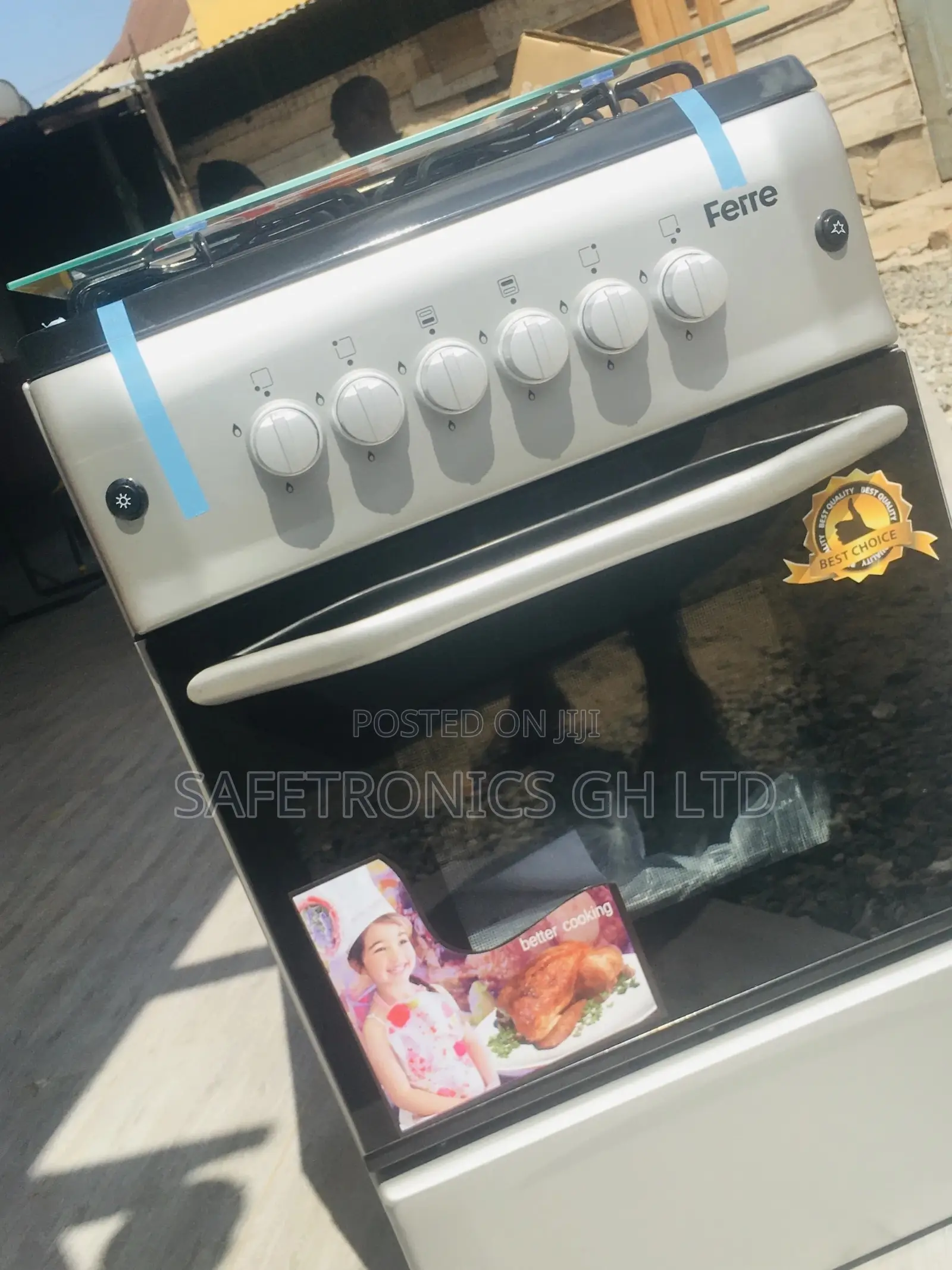 Quality Oven With Grill 4 Gas Burner Ferre Sliver 