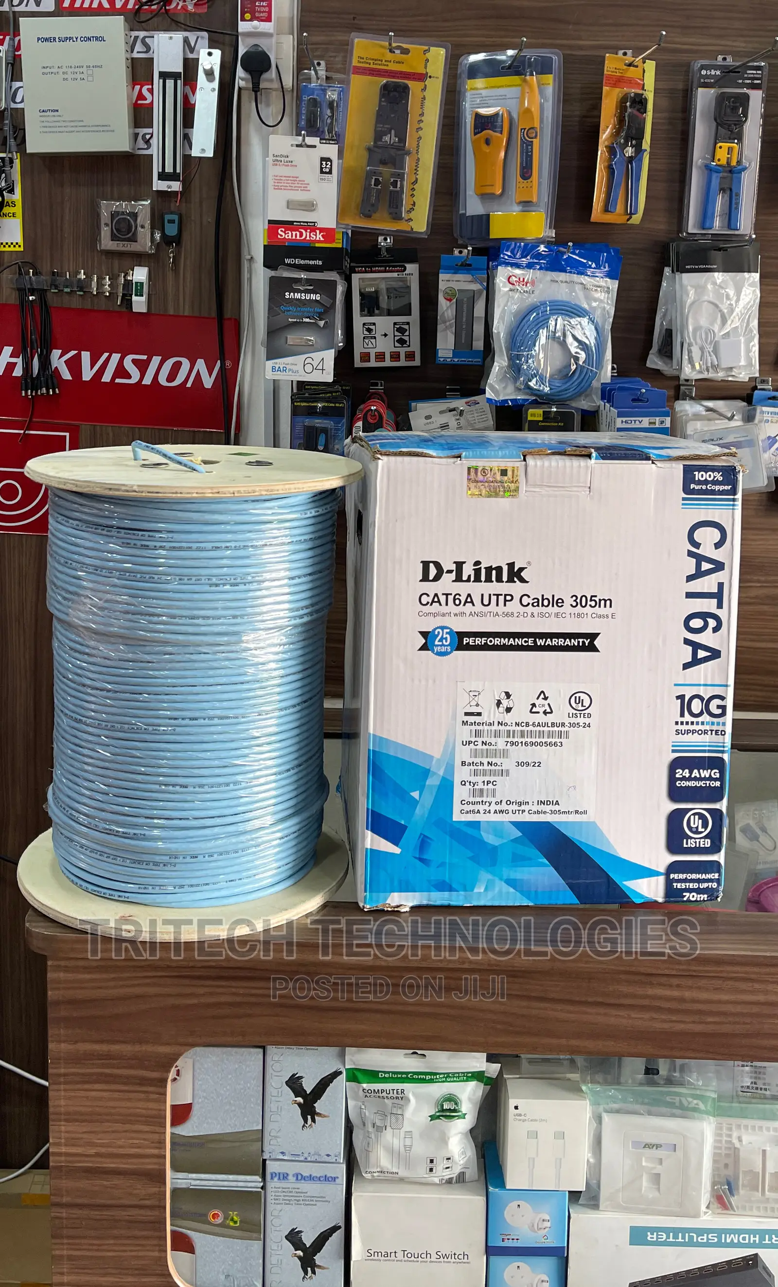 D-Link Cat6a Cable 305m Utp Pure 10g Copper (Ncb-C6ublur)