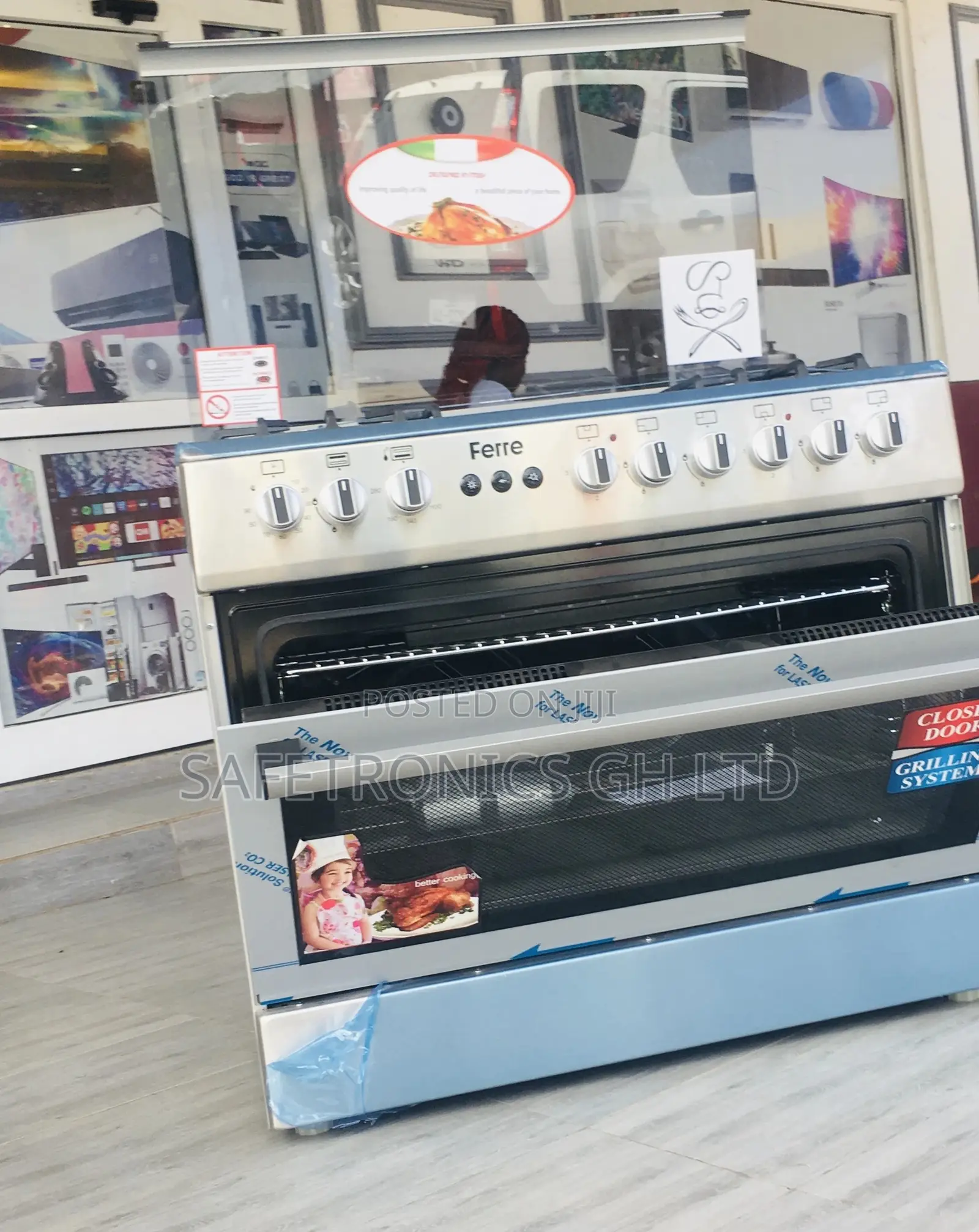 4 Gas Burner Ferre 2 Electric Oven With Grill 60x90 Cooker