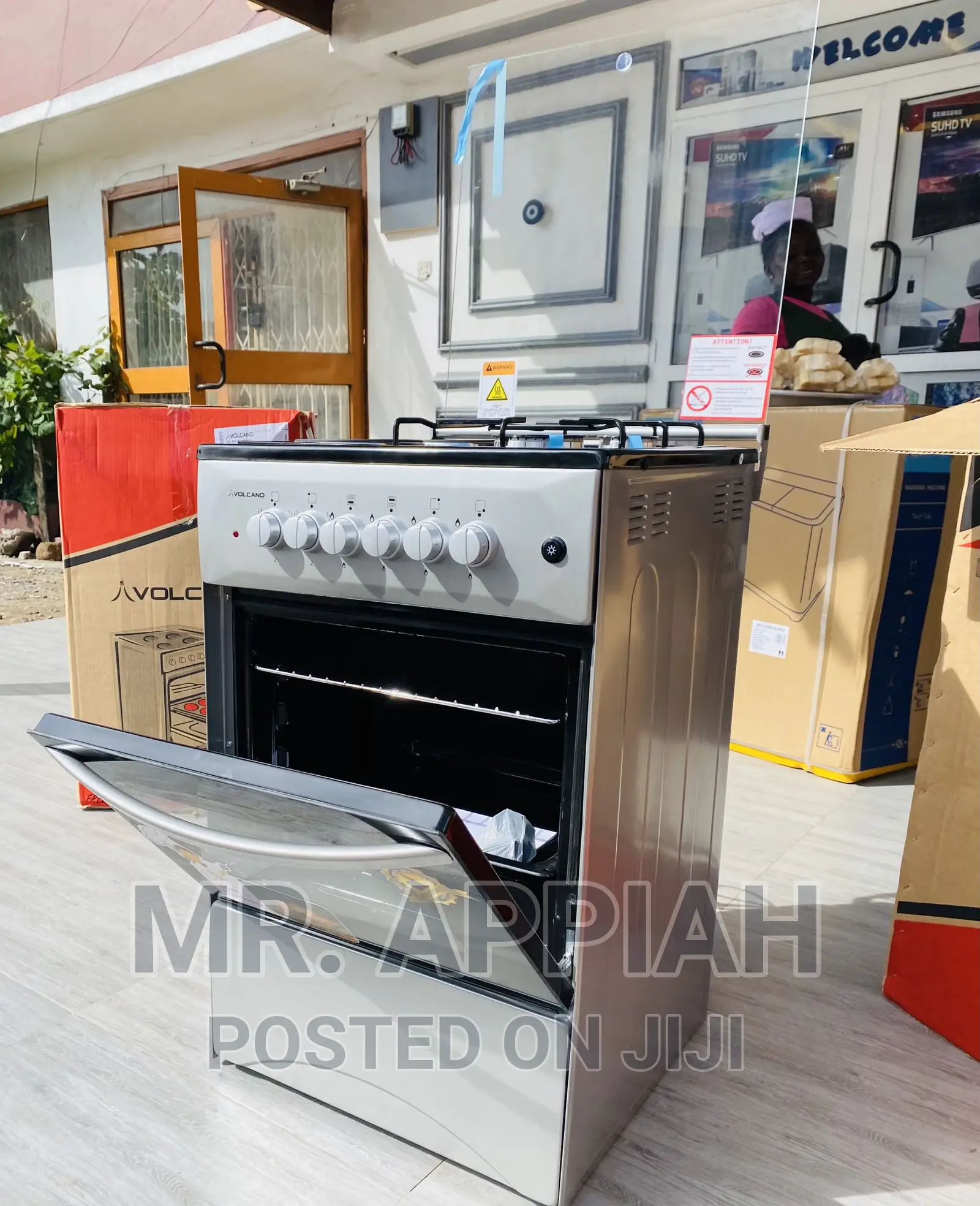 Quality Volcano 50x50 2 Gas Burner + 2 Electric Cooker,Gray