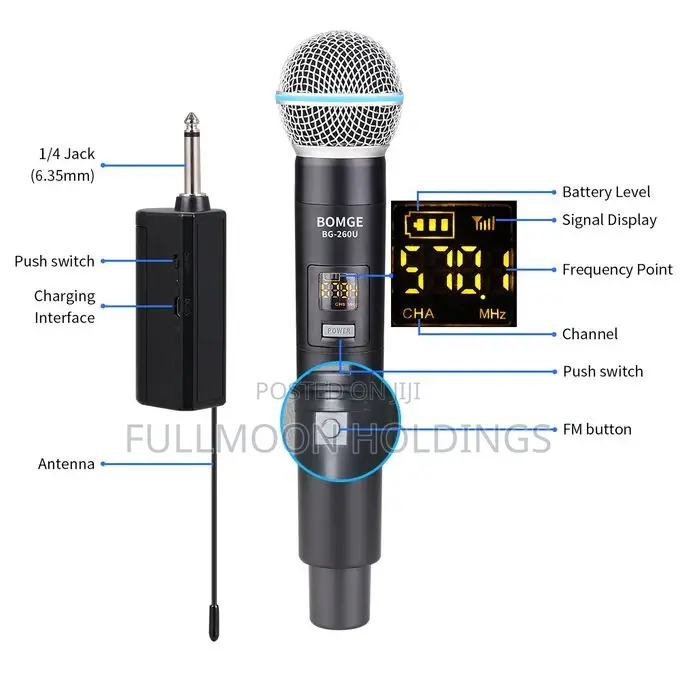 Bomge 260U 2 Uhf Dual Wireless Microphone
