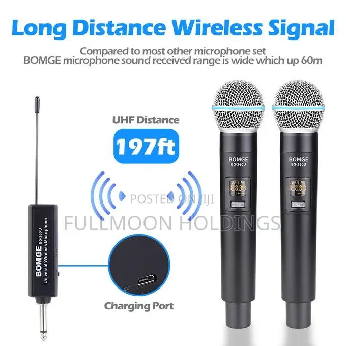 Bomge 260U 2 Uhf Dual Wireless Microphone