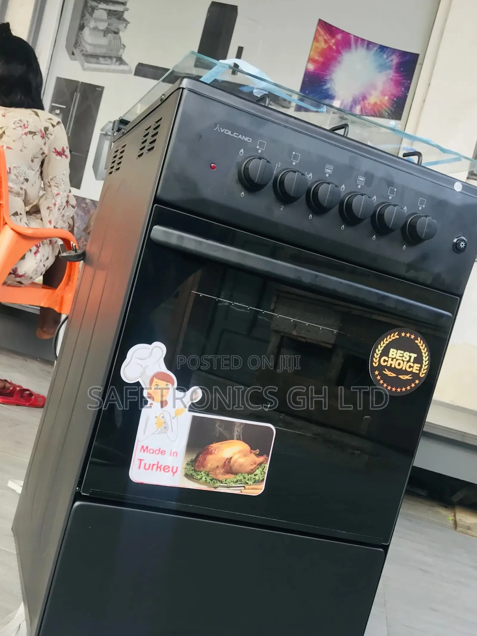 Durable 50x50 Black 3gas Burner 1 Electric Oven With Grill