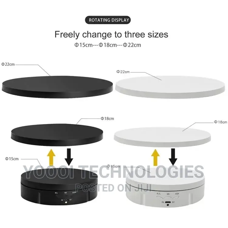 15/18/22cm 3 In1 360 Degree Electric Turntable With Remote