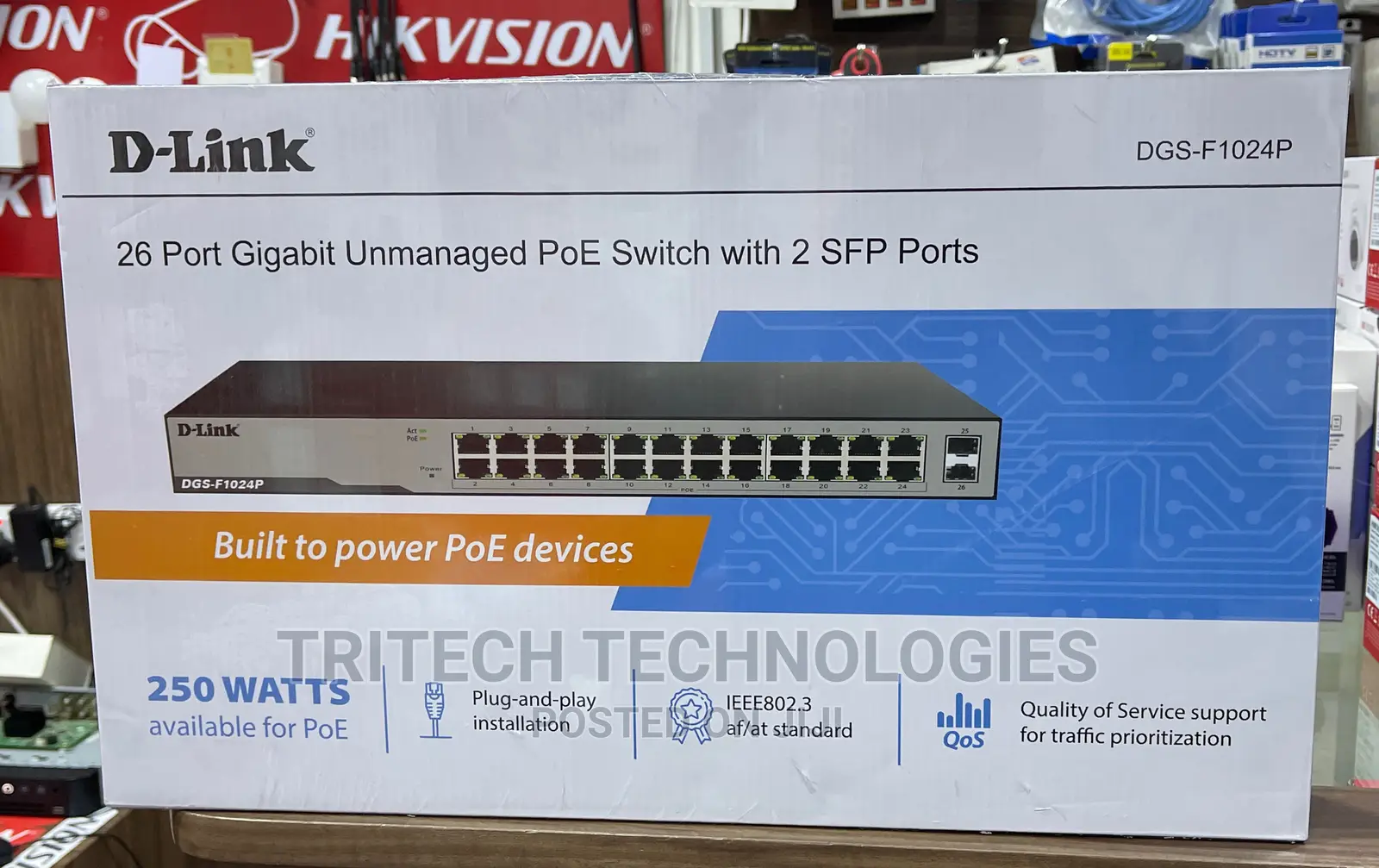 D-Link 24port Gigabit Unmanaged Poe Switch With 2sfp Port